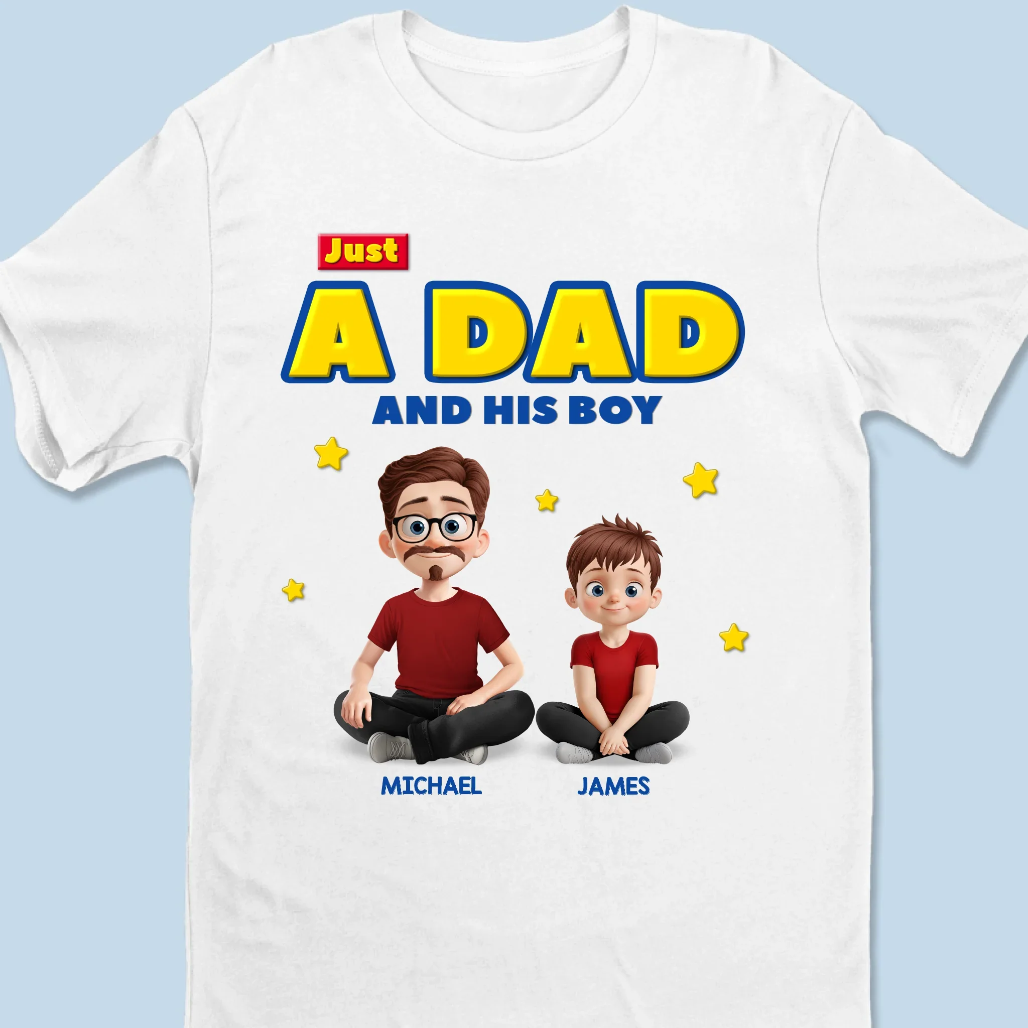 Just A Dad Doing His Best - Family Personalized Custom Unisex T-shirt, Premium T-shirt, Hoodie -  Father's Day, Gift For Dad, Grandpa - Robaser