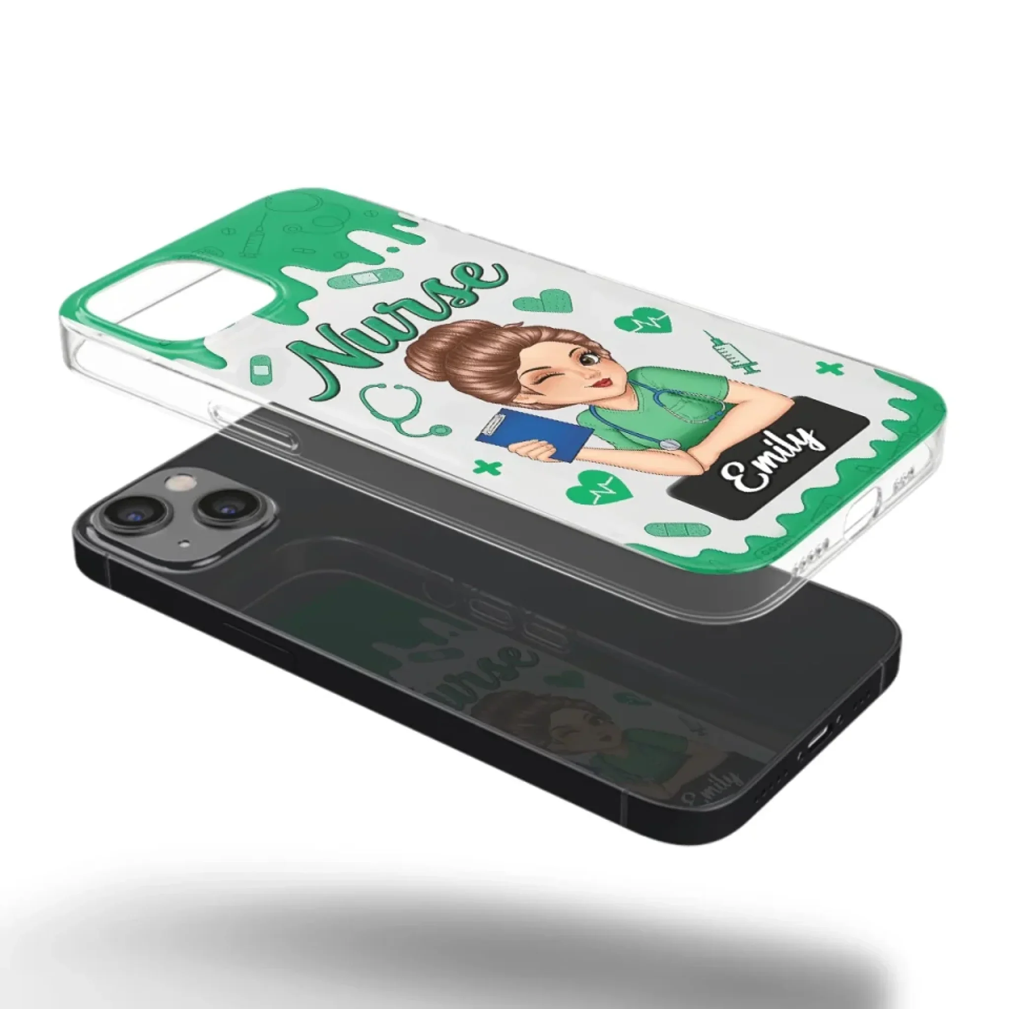 Born To Care, Trained To Heal - Nurse Personalized Custom Clear Phone Case - Appreciation, Thank You Gift, Nurse Life, Doctor Life - Robaser