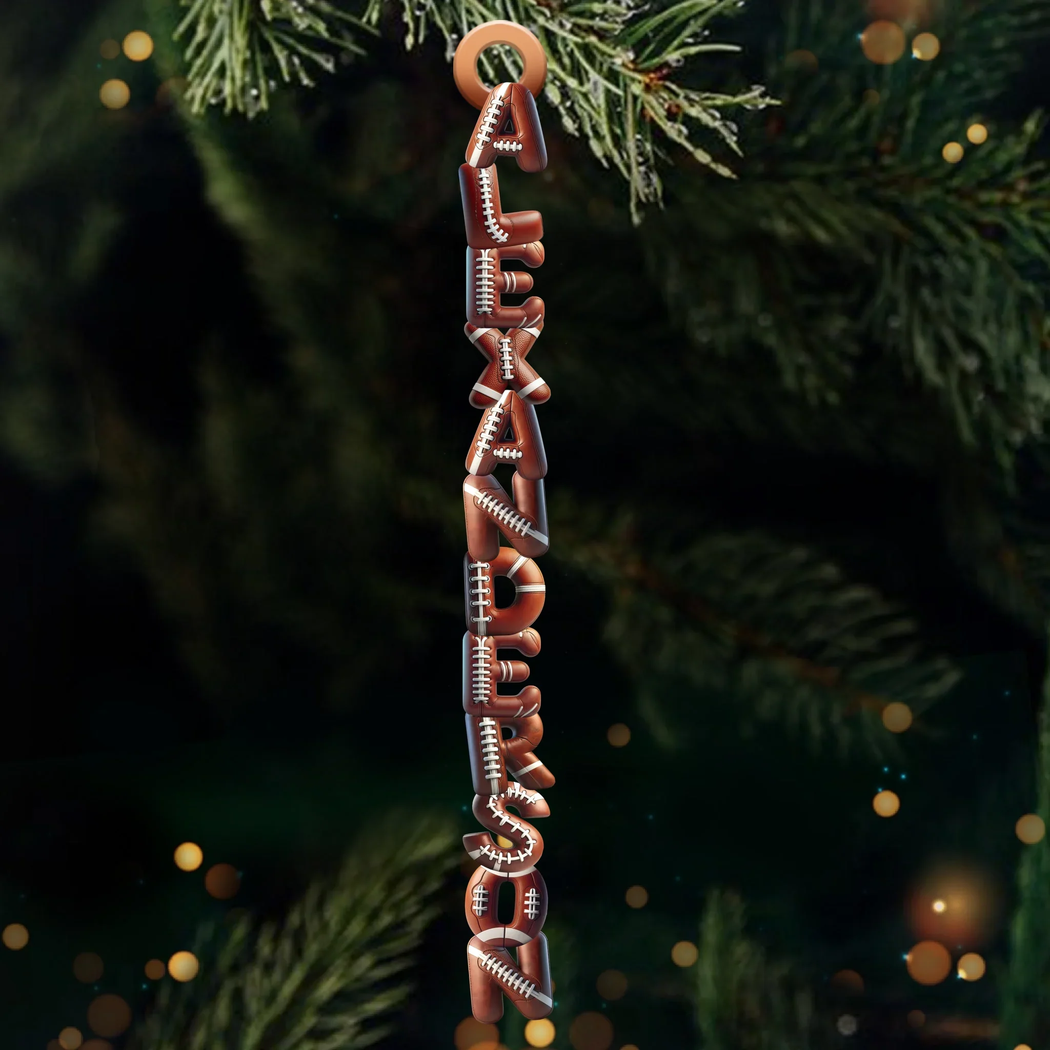 Custom Letter Wooden Ornament - Personalized Christmas Birthday Football Gifts For Family, Football Lovers, Sports Fans, Sports Lovers - Together We Score - Robaser