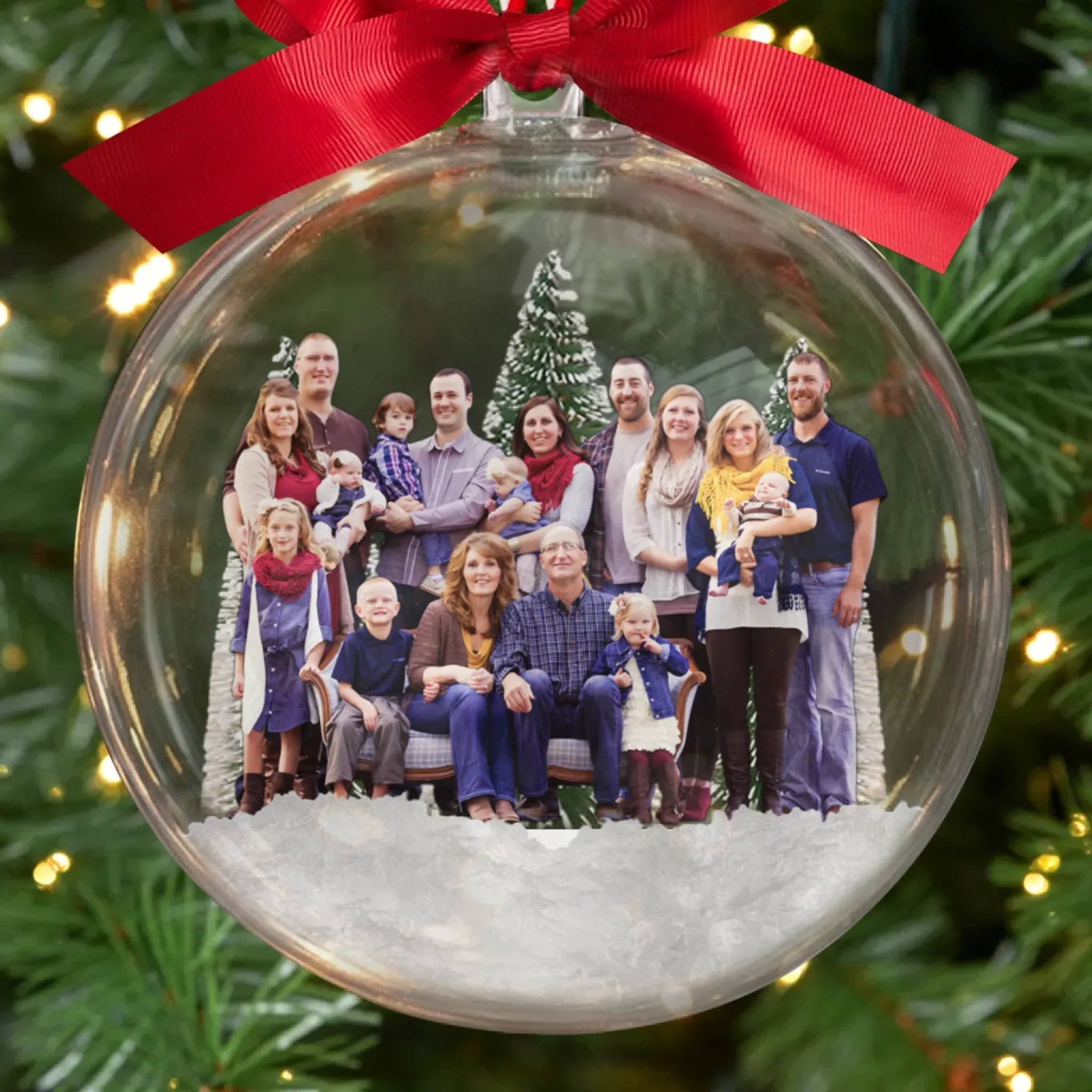 Custom Photo 3D Acrylic Ball Ornament - Personalized Christmas Birthday Gifts For Mom, Dad, Kids - Together Is Our Favorite Place - Robaser