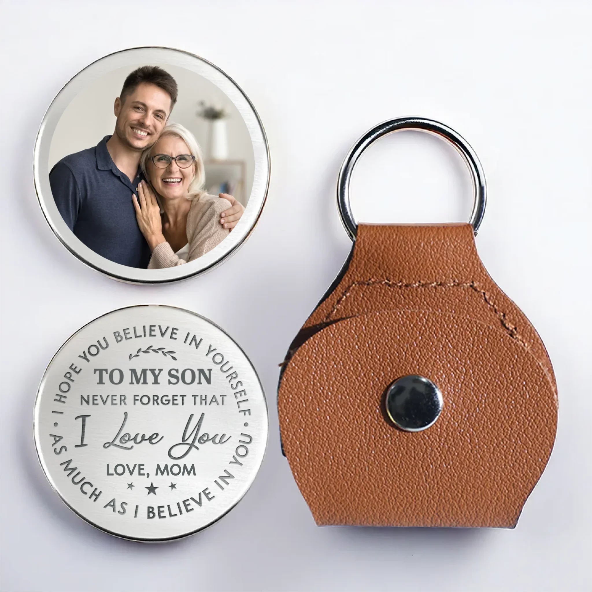Custom Photo You Carry My Heart, And All My Faith In You - Family Personalized Custom Pocket Hug - Gift For Son, Daughter, Grandson, Granddaughter - Robaser