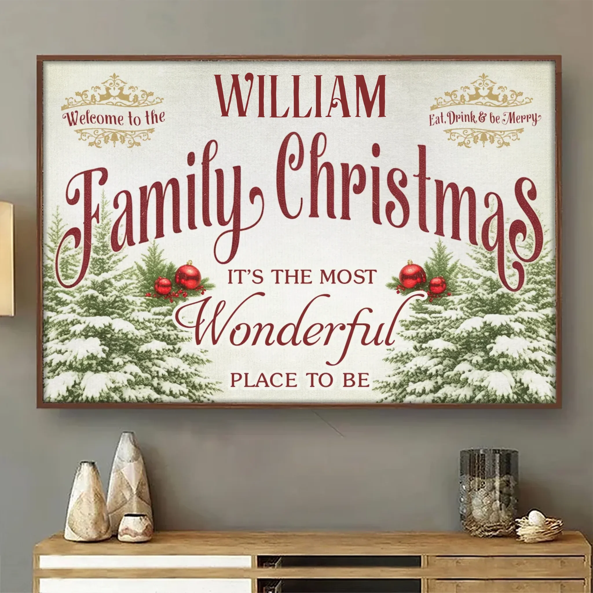 Custom Horizontal Poster - Personalized Christmas Birthday Gifts For Mom, Dad, Brother, Sister, Kids - Where Christmas Memories Never End - Robaser