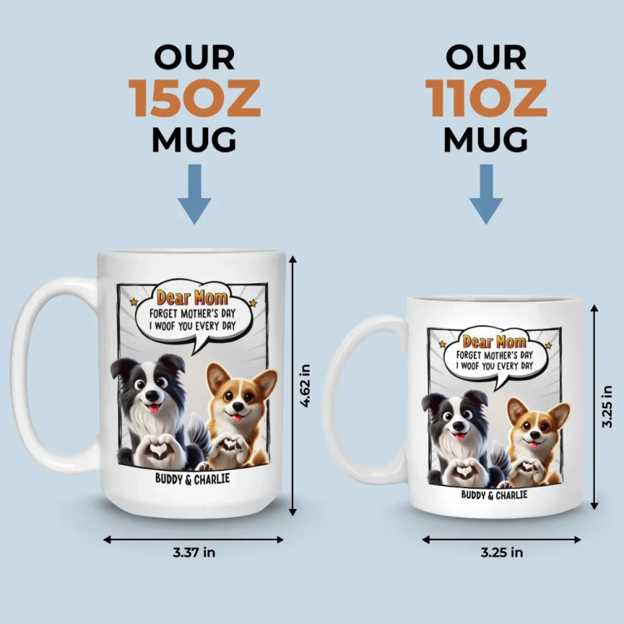 I Woof You More Than Treats, Mom - Dog Personalized Custom Mug - Mother's Day, Gift For Pet Owners, Pet Lovers - Robaser