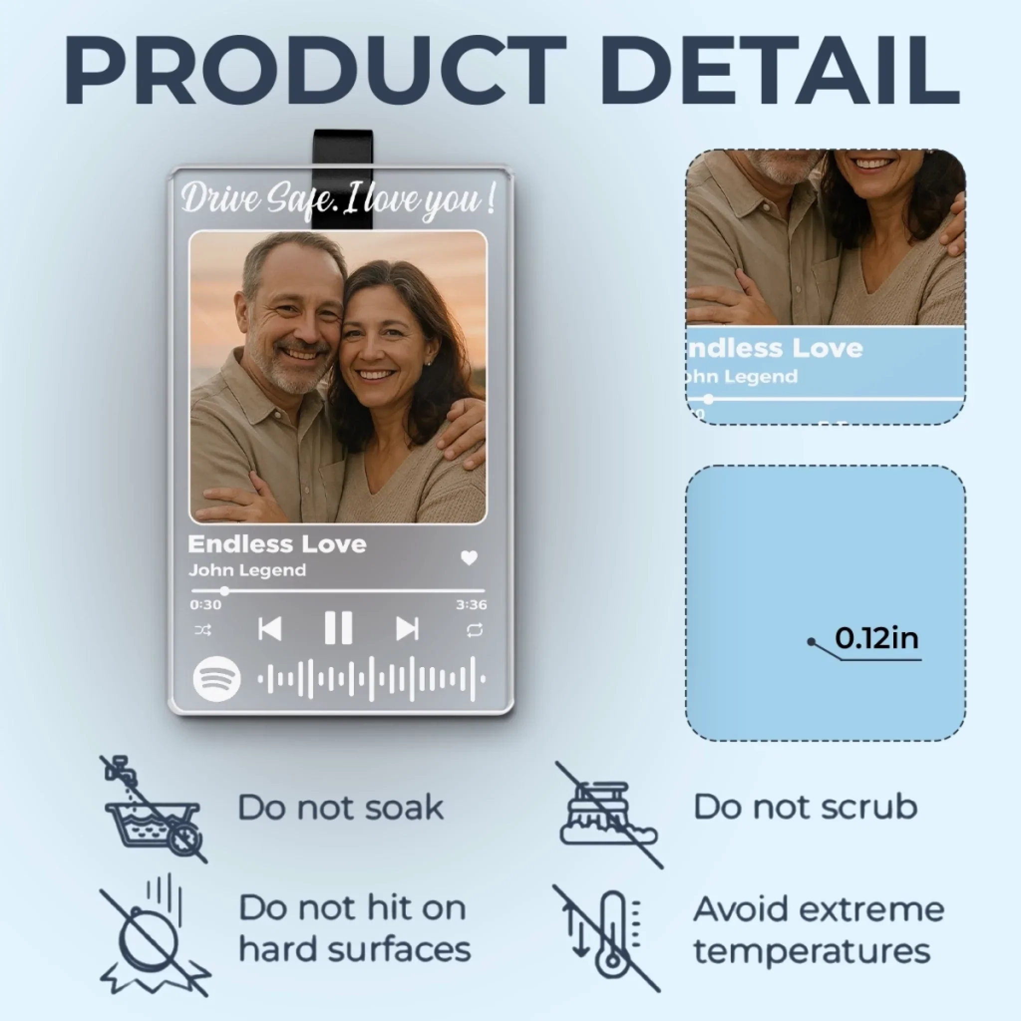 Custom Photo Acrylic Car Visor Clip - Personalized Anniversary Wedding Gifts For Husband And Wife, Him And Her - Love Is Our Foundation - Robaser