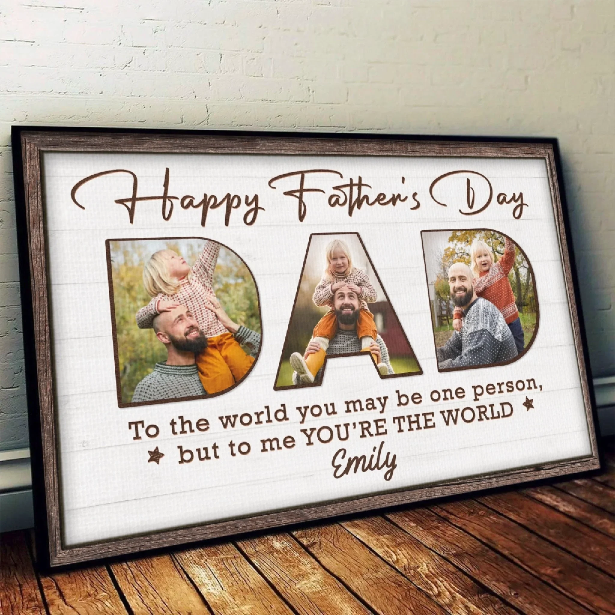 Custom Photo You Make Our World Complete - Family Personalized Custom Horizontal Poster - Father's Day, Gift For Dad, Grandpa - Robaser