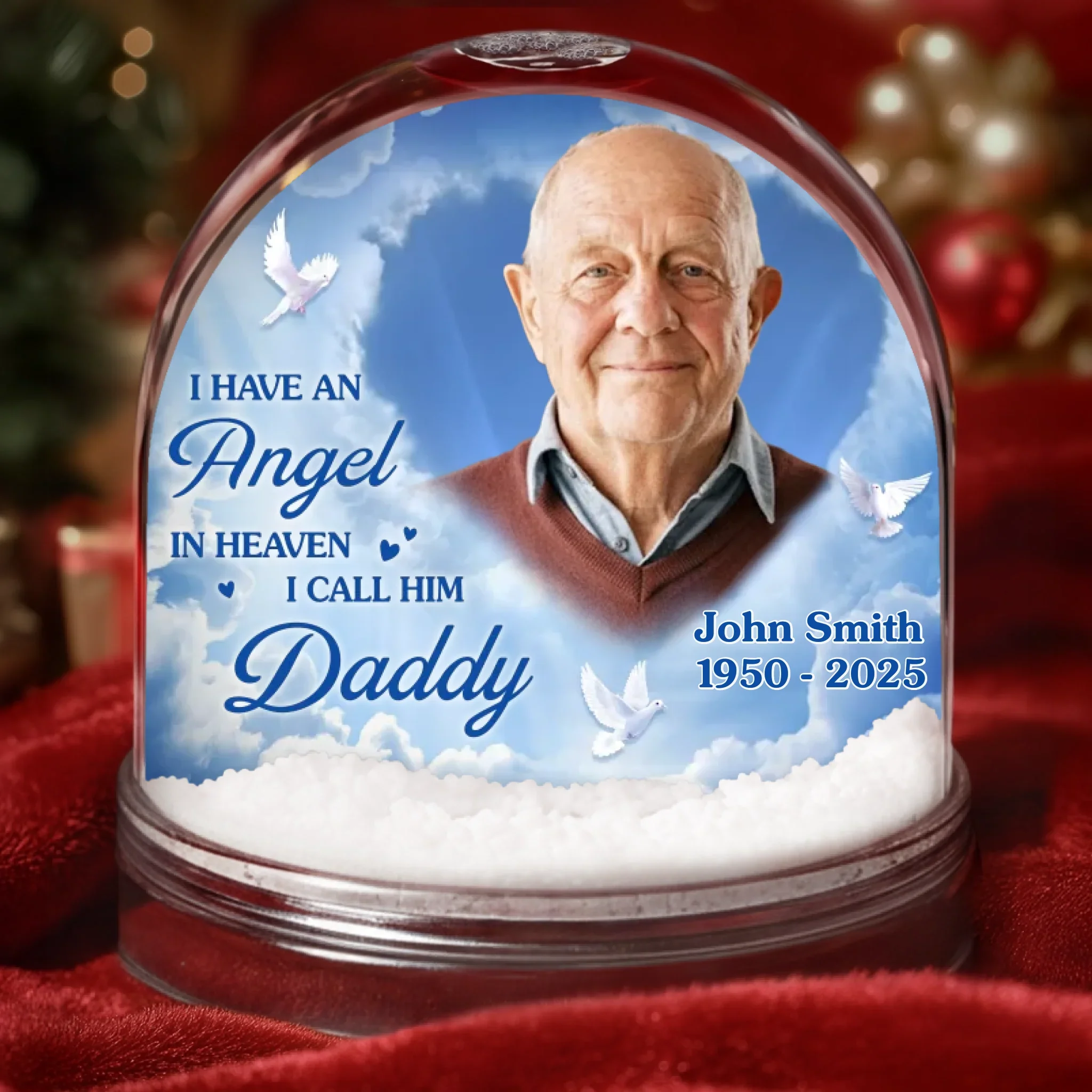 Custom Photo Acrylic Snow Globe - Personalized Christmas Memorial Sympathy Gifts For Loss Of Mom, Dad - Your Light Still Guides My Way - Robaser