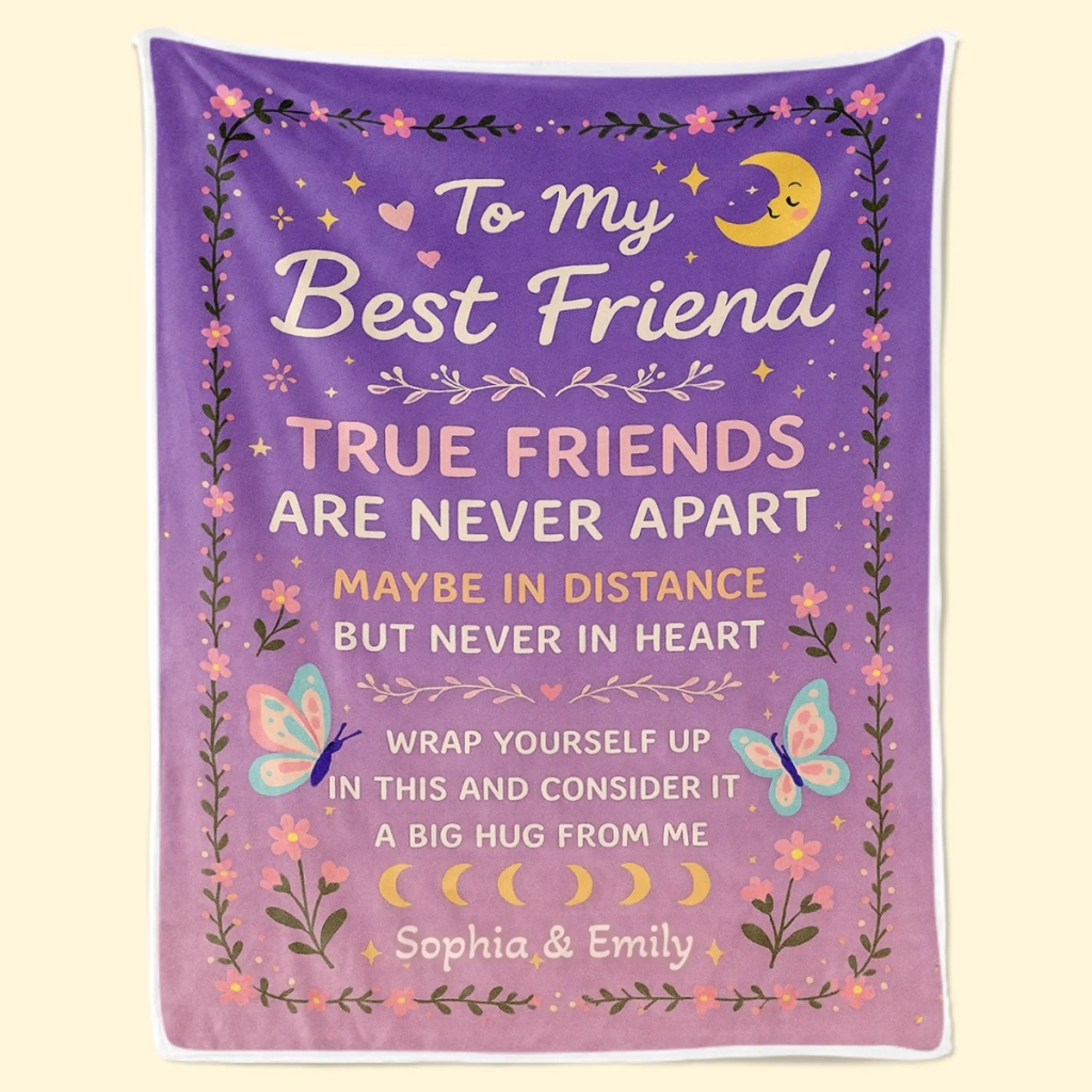 Custom Blanket - Personalized Best Friend Birthday Gifts For Women - Wrap Yourself In My Hug - Robaser