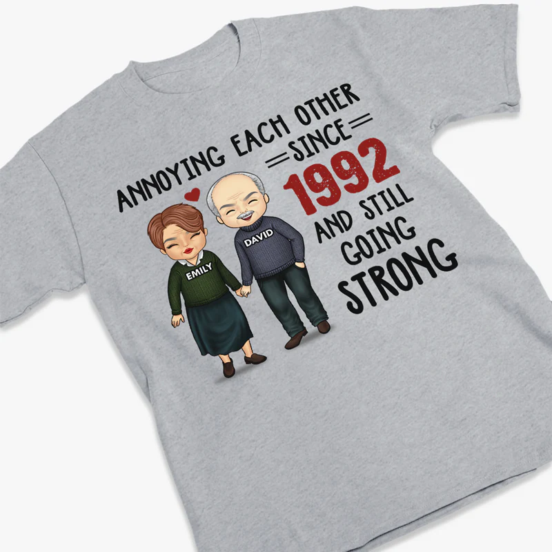 Annoying Each Other, Still Going Strong - Personalized Unisex T-shirt, Hoodie, Sweatshirt - Gift For Couple, Husband Wife, Anniversary, Engagement, Wedding, Marriage Gift - Robaser