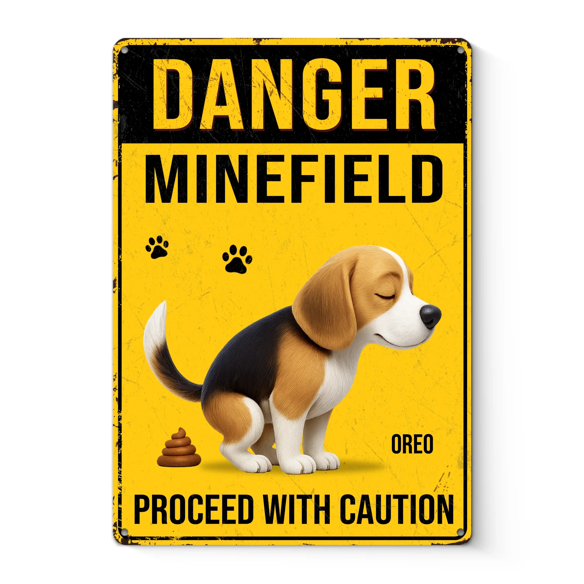 Custom Home Decor Metal Sign - Personalized  Birthday Gifts For Dog Lovers, Dog Dad And Mom - Poop Zone In Progress - Robaser