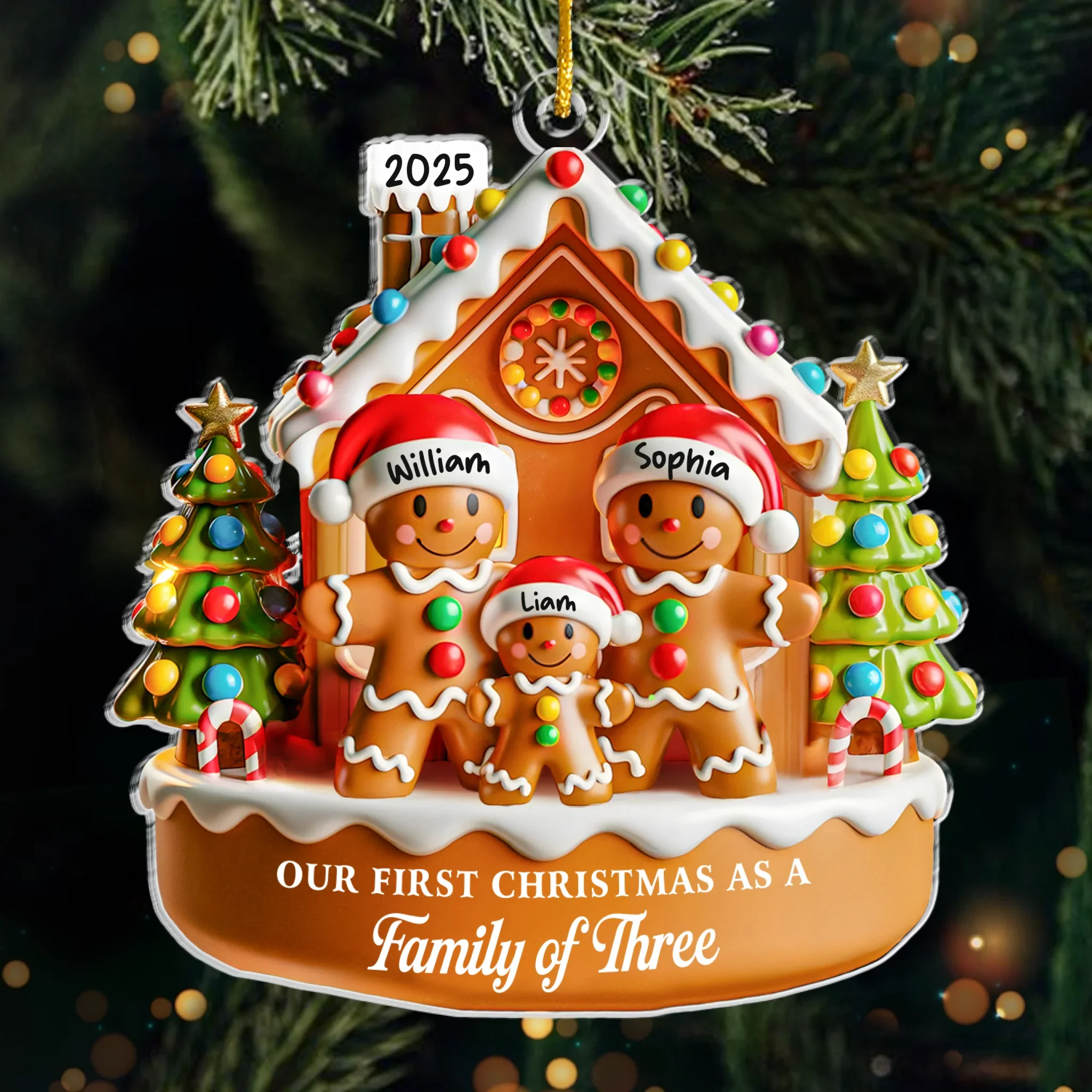 Custom Acrylic Ornament - Personalized Christmas Birthday Gifts For Mom, Dad, Kids - Sweetest Holiday With Family - Robaser