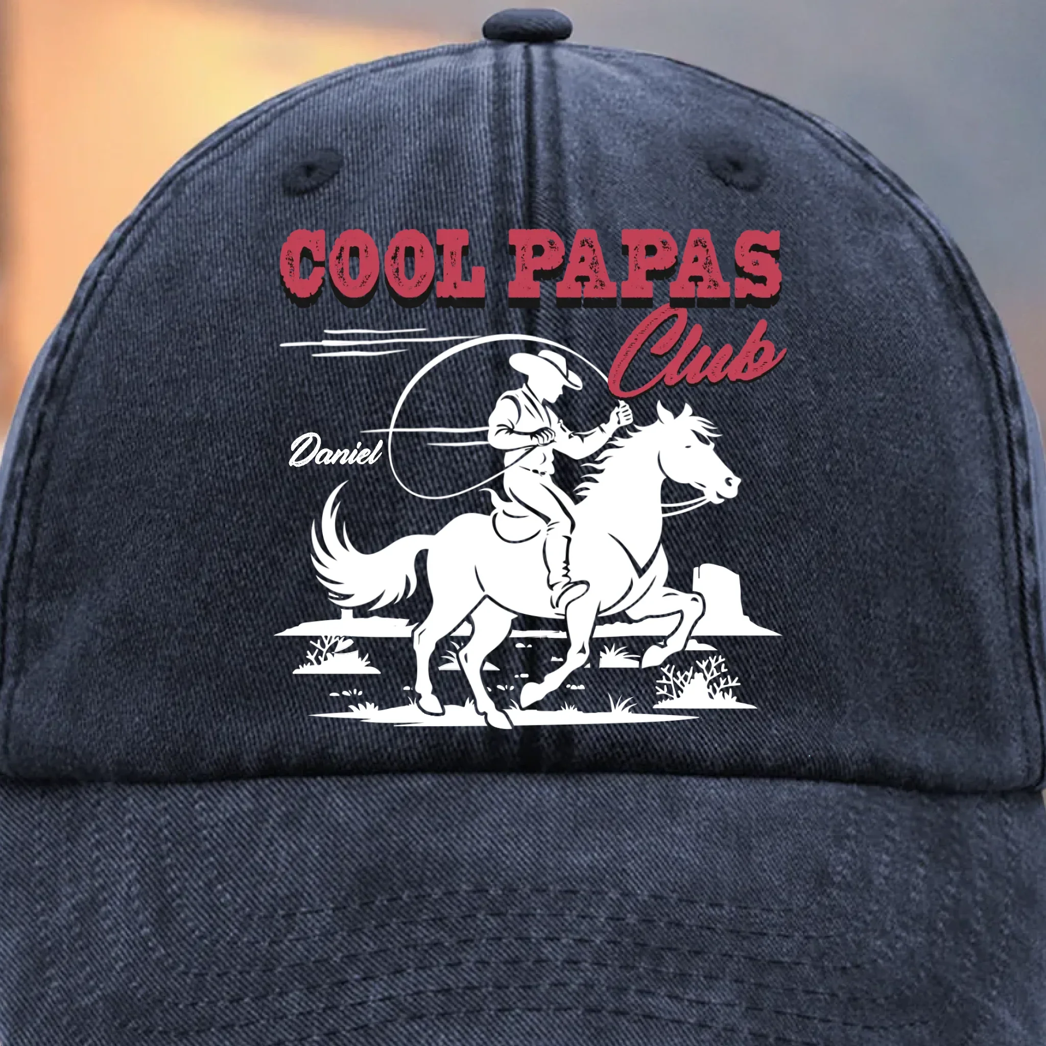Custom Vintage Washed Denim Baseball Cap - Personalized Birthday Gifts For Dad, Grandpa - Cool Papas Club - Robaser