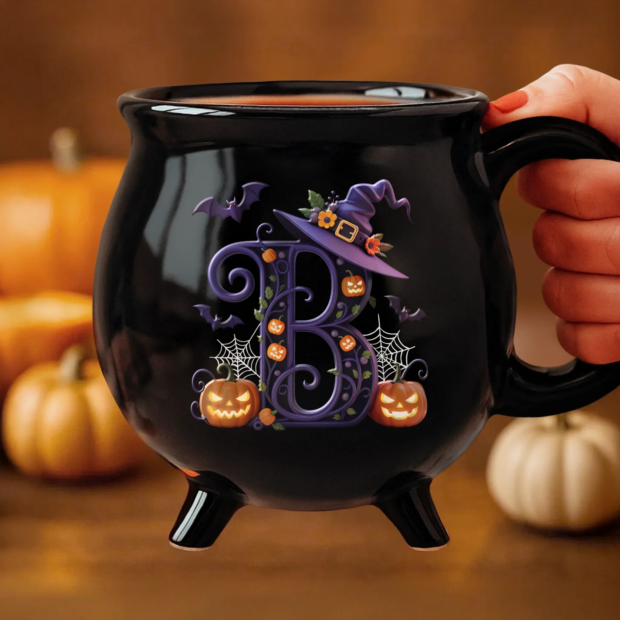 Custom 12oz Ceramic Cauldron Coffee Mug - New Arrival, Personalized Halloween Witchy Gifts For Besties, Sisters, BFF, Family, Yourself - Brew And Boo AMZ - Robaser