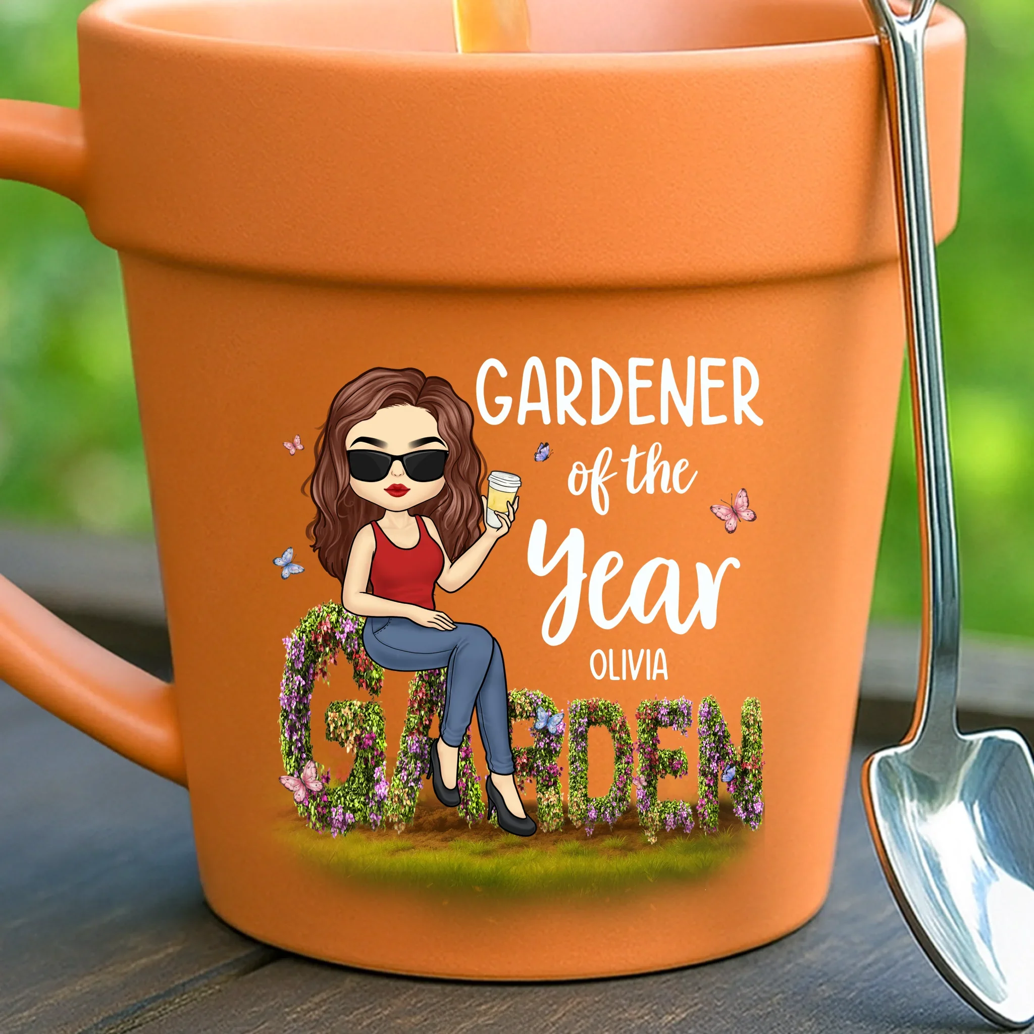 Custom Plant Pot Ceramic Mug - Personalized Garden Gifts For Gardeners - Gardener Of The Year Award - Flower Pot Mug - Robaser