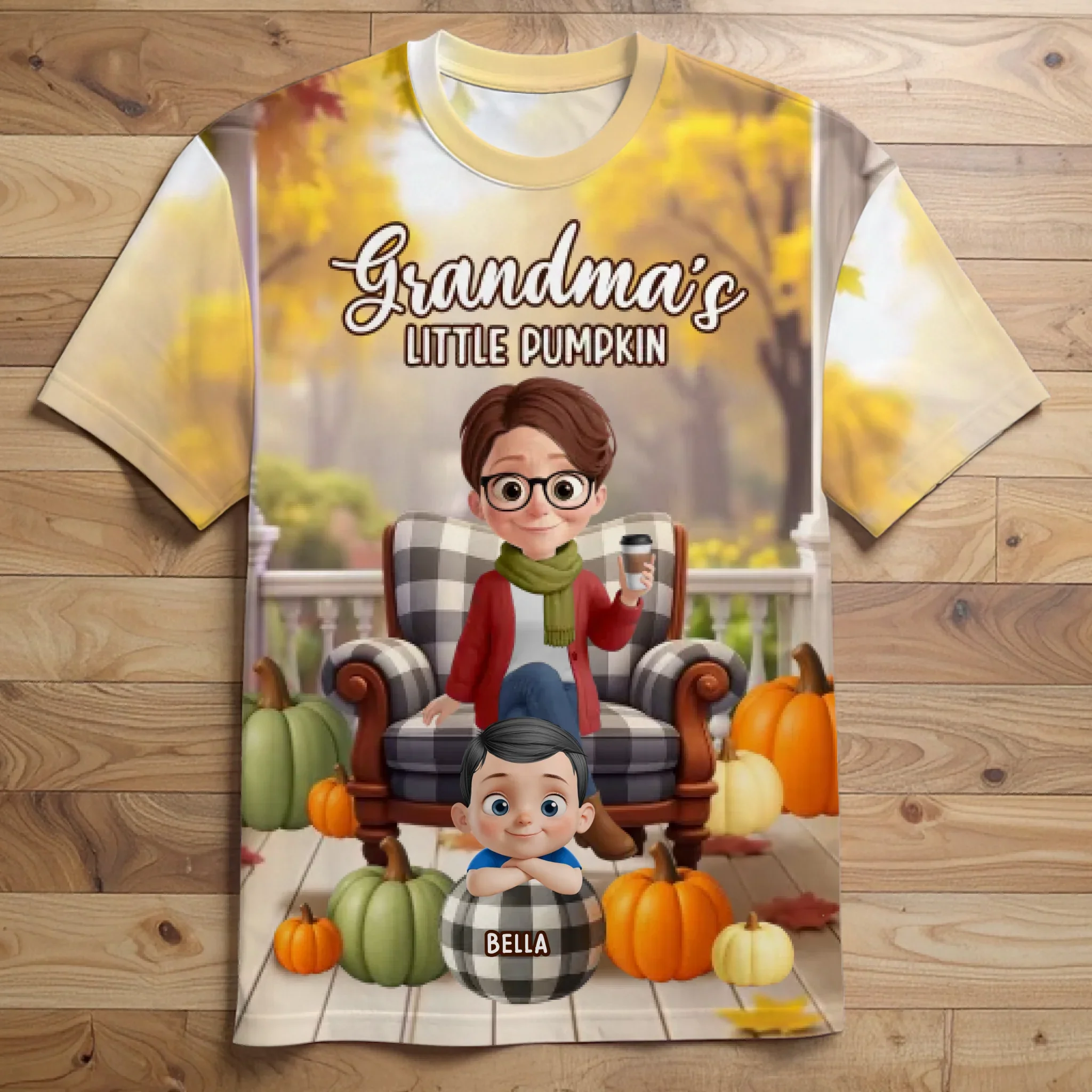Custom Fall Autumn Unisex T-shirt - Personalized Birthday Gifts For Mom, Grandma - Love Passed Through Generations Of Care - Robaser