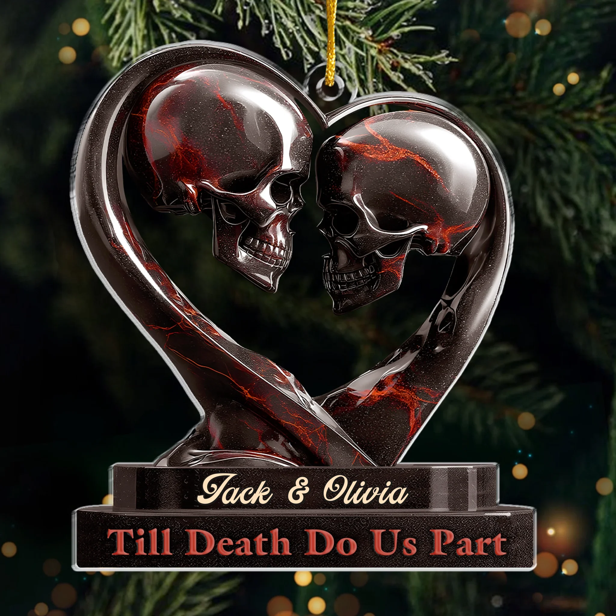 Custom Acrylic Ornament - Personalized Anniversary Christmas Wedding Gifts For Husband And Wife, Him And Her - Our Love Story Never Dies - Robaser