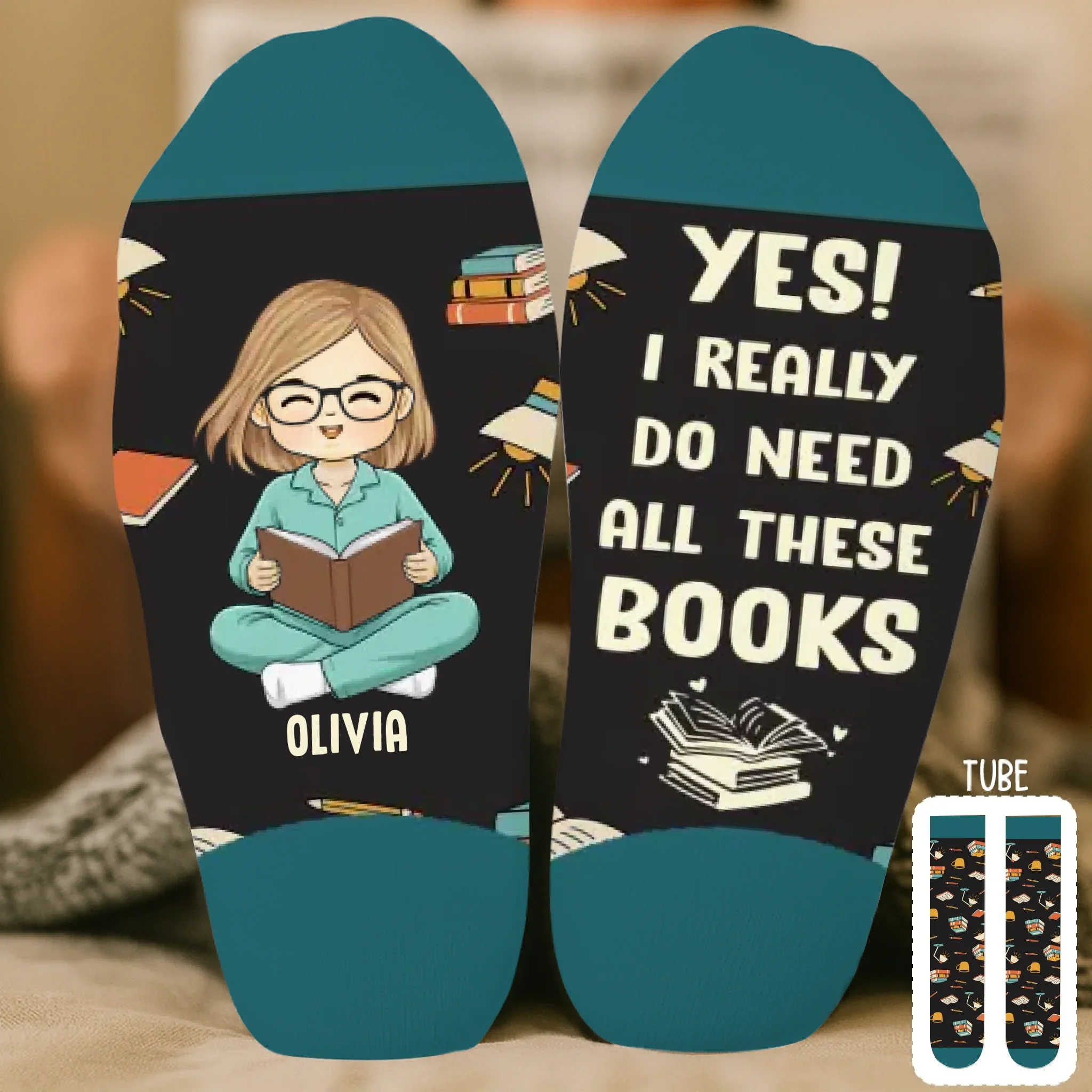 Custom Kid Crew Socks - Personalized Bookish Gifts For Book Lovers, Bookworms, Readers - Need All These Books - Robaser