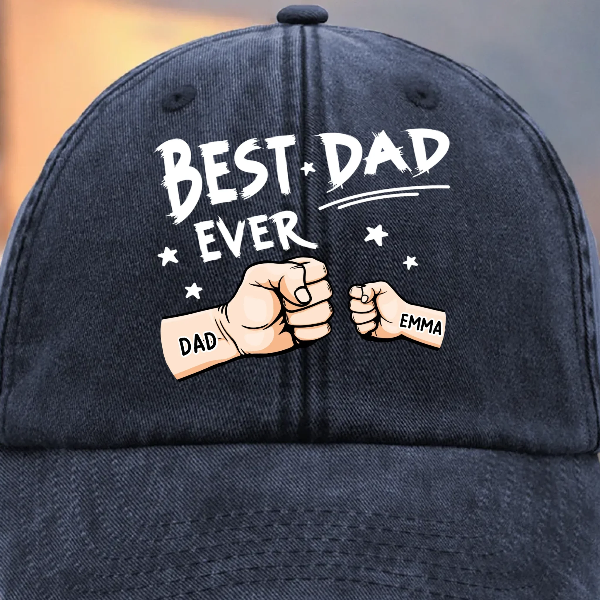Custom Vintage Washed Denim Baseball Cap - Personalized Christmas Birthday Gifts For Dad, Grandpa - The Crew Calls Him Dad - Robaser