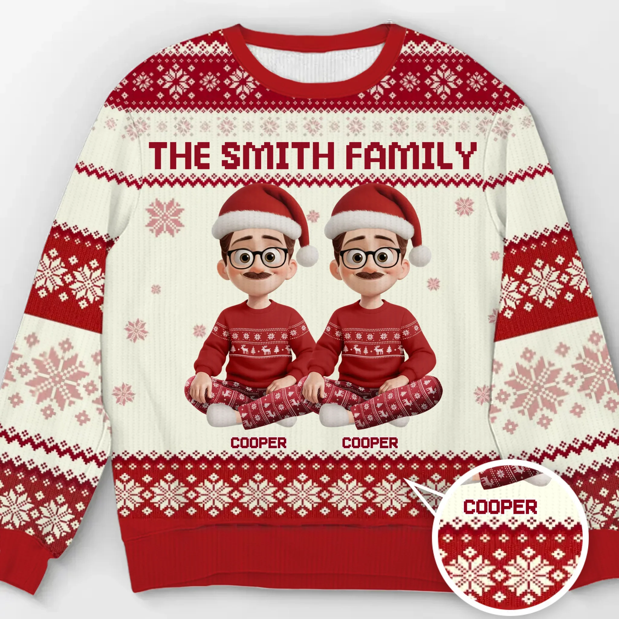 Custom Unisex Ugly Sweatshirt - Personalized  Christmas Birthday Gifts For Family, Dog Cat Lovers - Santa  s Favorite Family - Robaser