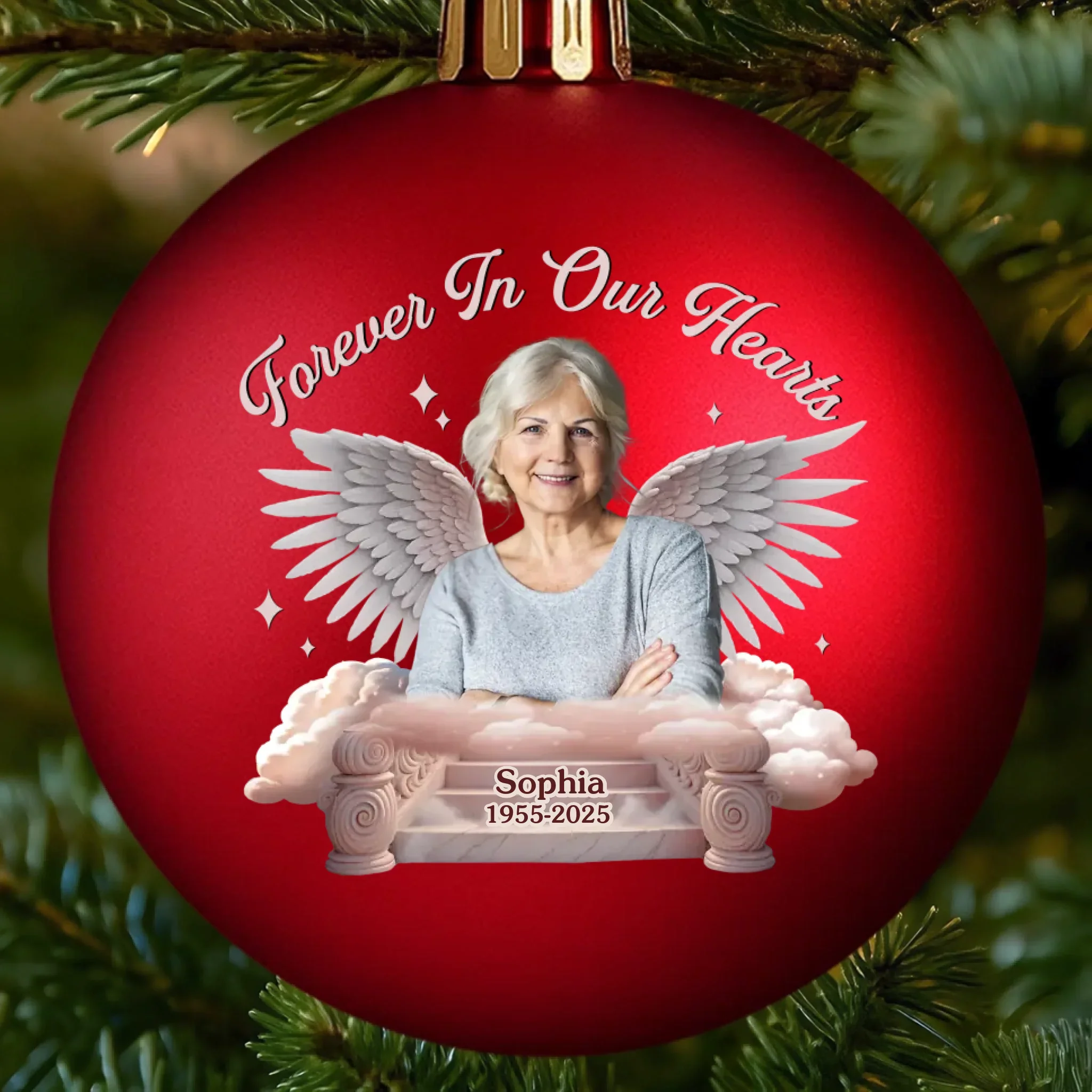 Custom Photo Colored Ball Ornament - Personalized Christmas Memorial Sympathy Gifts For Loss Of Mom, Dad - A Beautiful Soul Always Remembered - Robaser