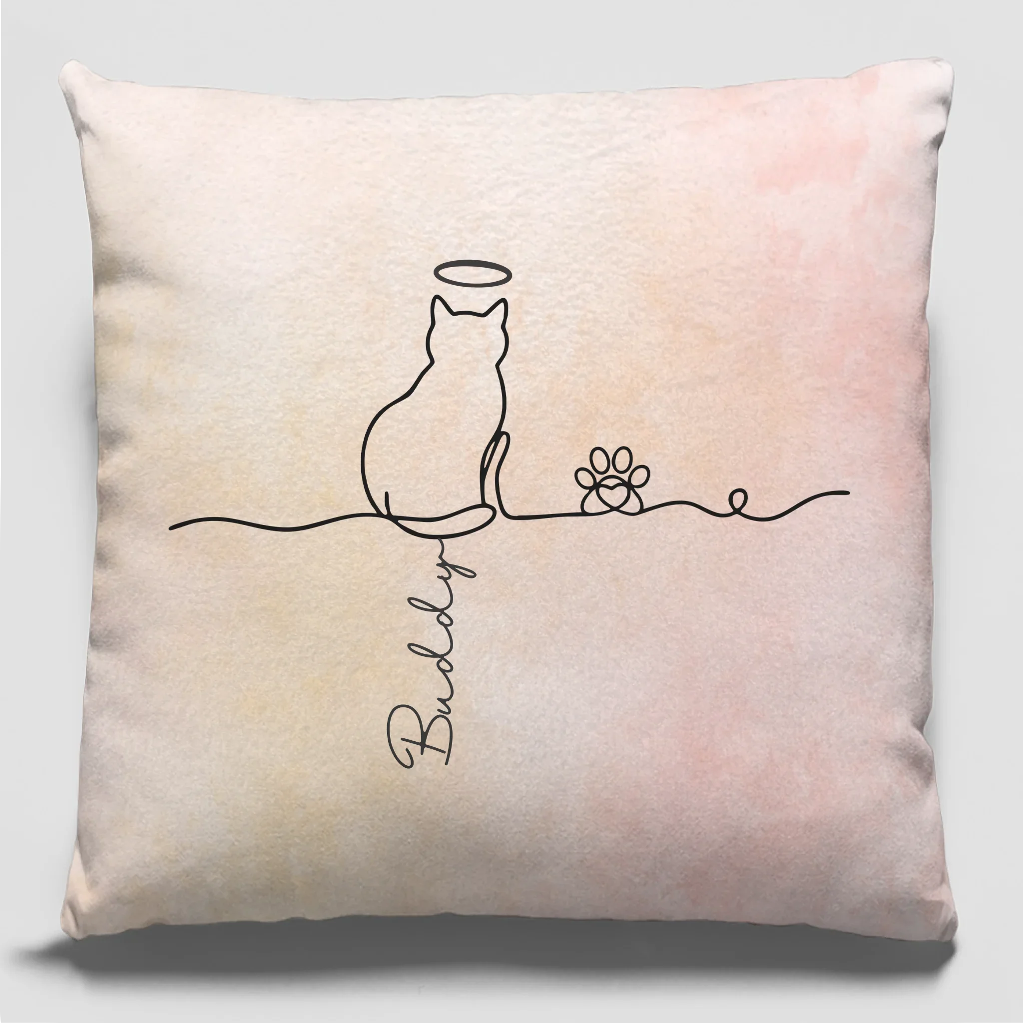 Custom Pillow - Personalized Pet Memorial Sympathy Gifts For Cats - Minimalist Cats, Maximal love - Robaser