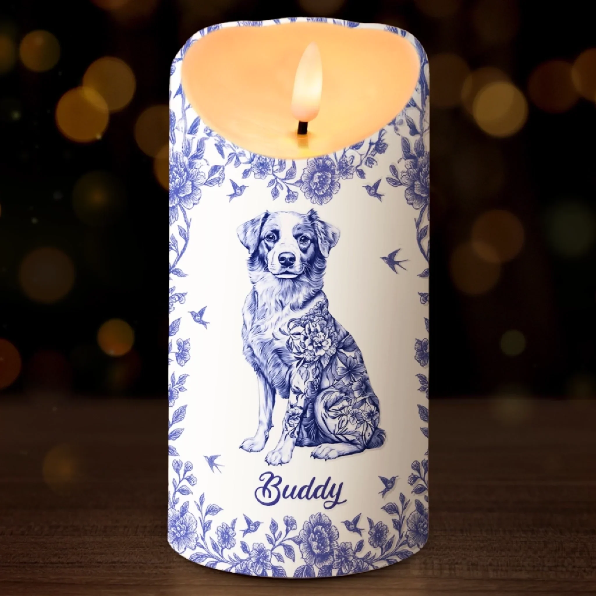 Custom LED Candle - Personalized Birthday Gifts For Dog Lovers, Dog Dad And Mom - Your Furry Friend Shines - Robaser