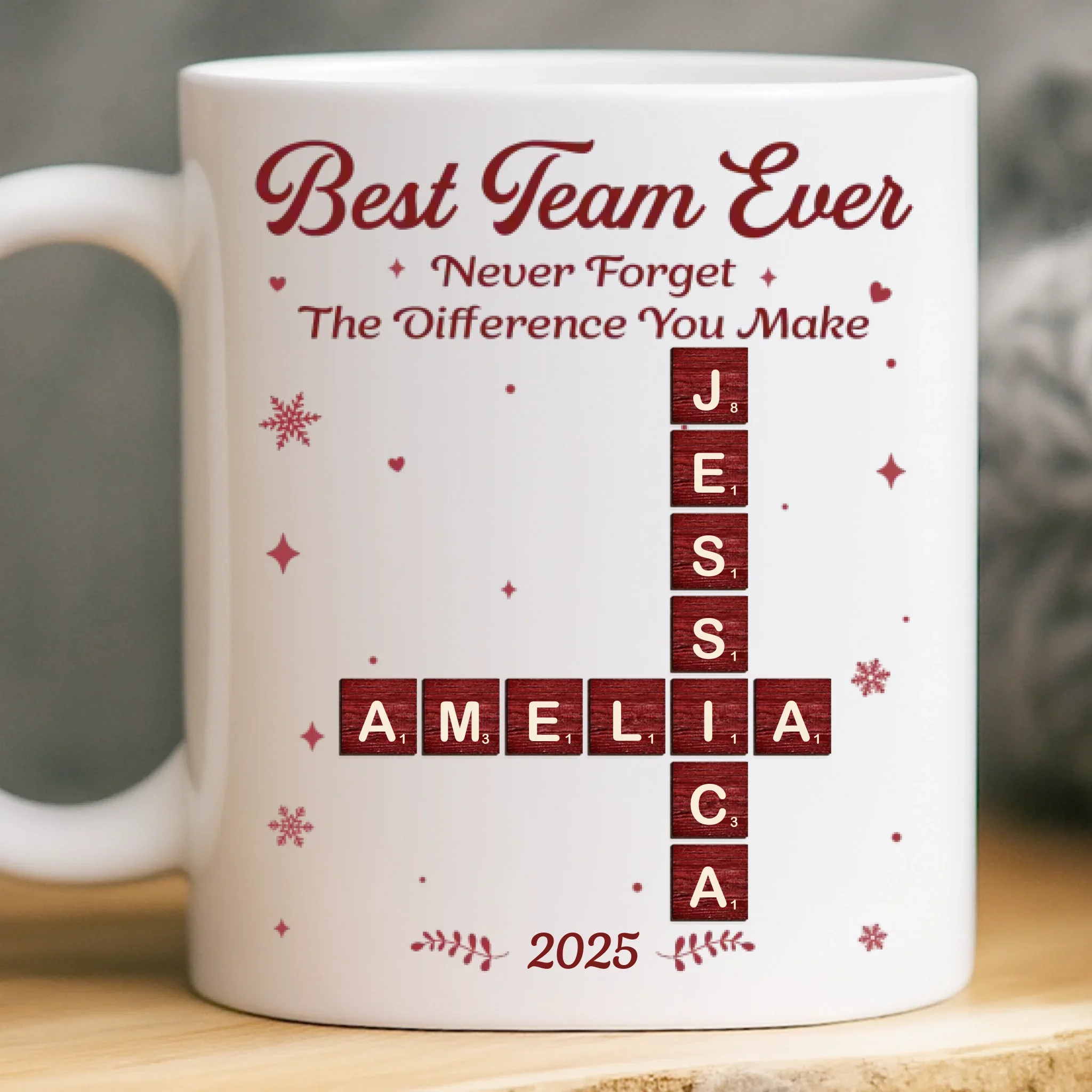 Custom Scrabble Mug - Personalized Christmas Birthday Gifts For Coworker, Work Bestie - The Dream Team, Always - Robaser