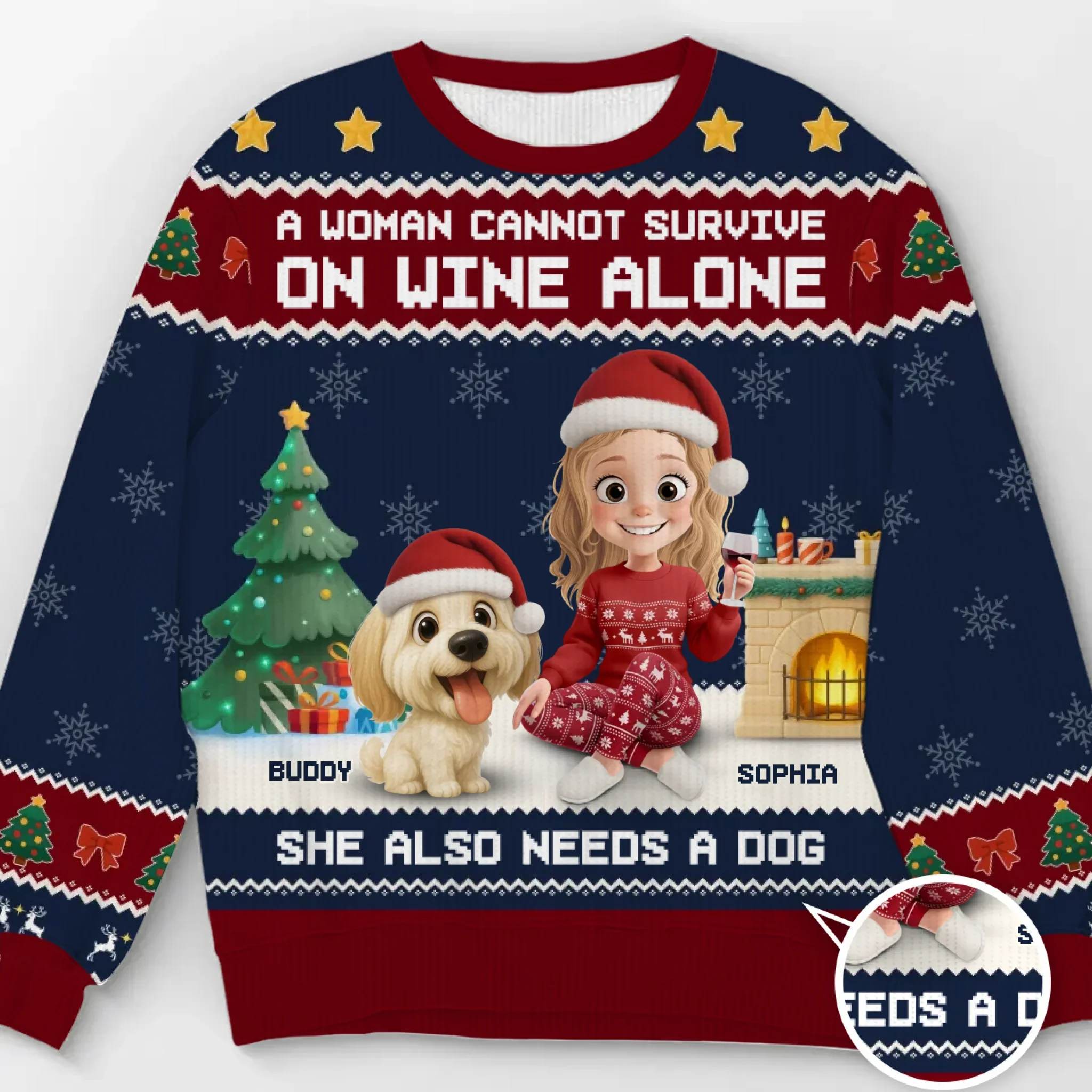Custom Unisex Ugly Sweatshirt - Personalized  Christmas Birthday Gifts For Dog Lovers, Dog Dad And Mom - Santa  s Real Favorite - Robaser