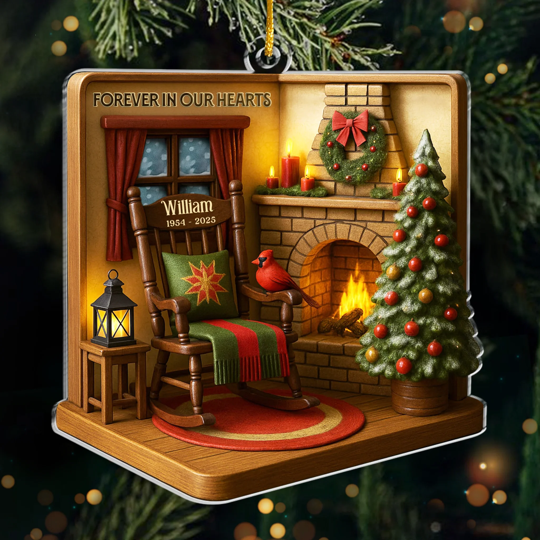 Custom Acrylic Ornament - Personalized Memorial Sympathy Gifts For Loss Of Mom, Dad - Never Truly Gone - Robaser