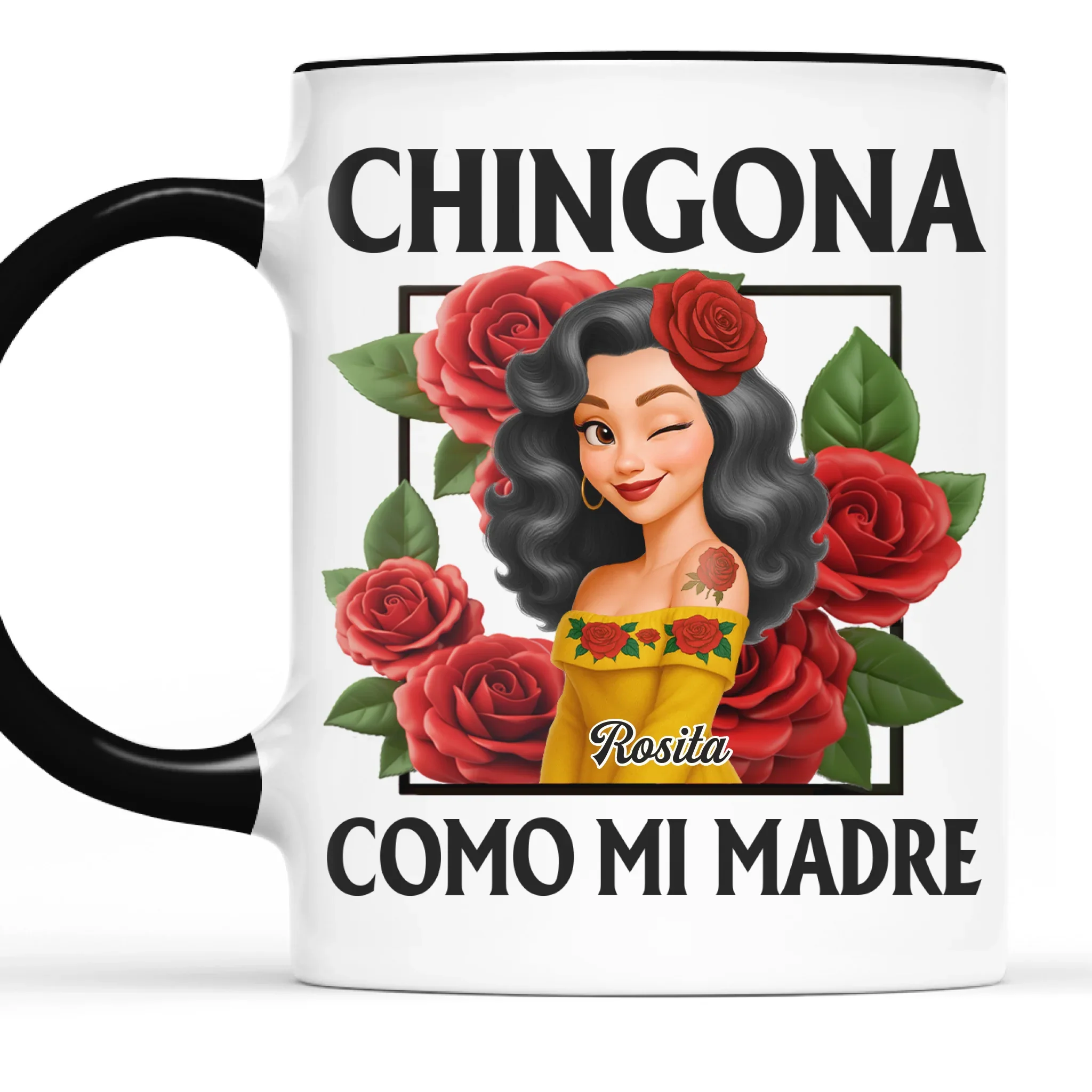 Custom Accent Mug - Personalized Hispanic Month Birthday Gifts For Hispanics And Latinos, Women - Strong Like Roses, Bold Like Me - Robaser
