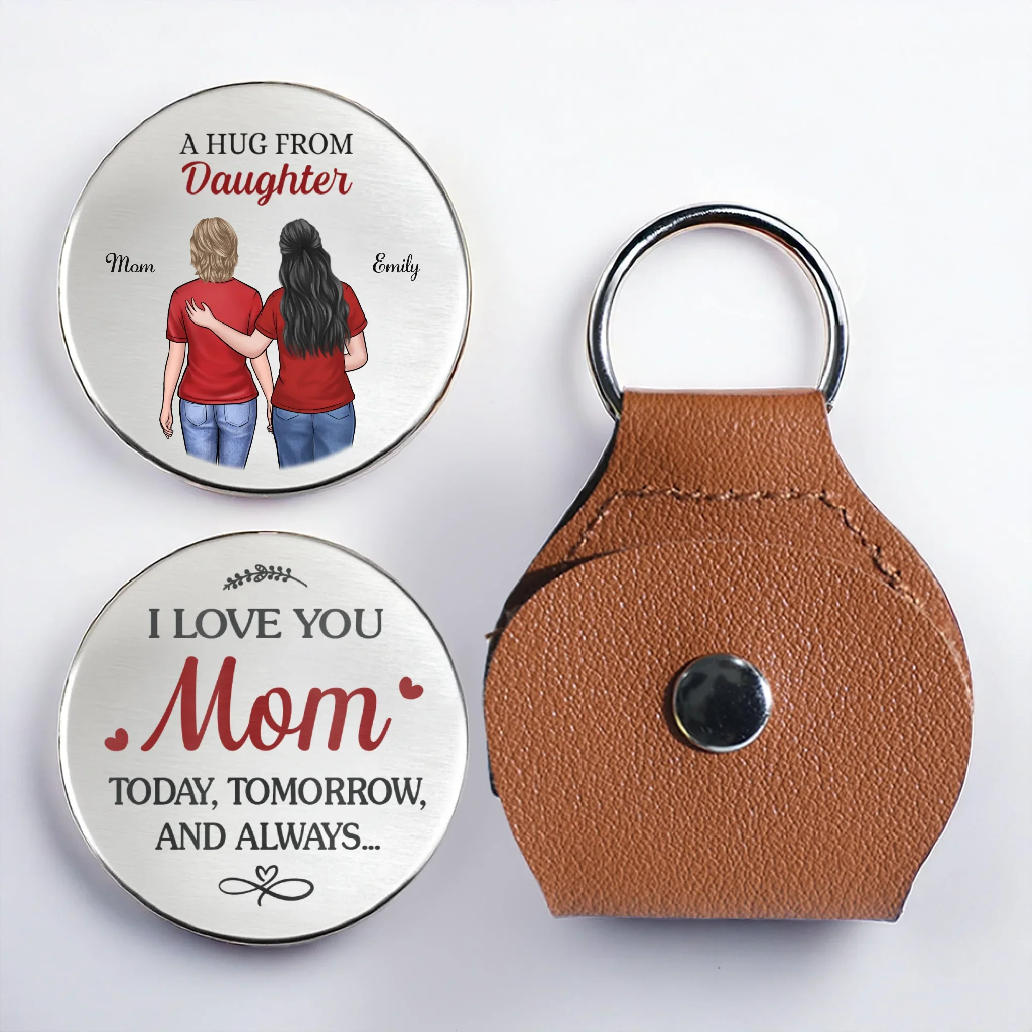 Custom Pocket Hug - Personalized Birthday Gifts For Mom, Dad - Love Fits In Here - Robaser