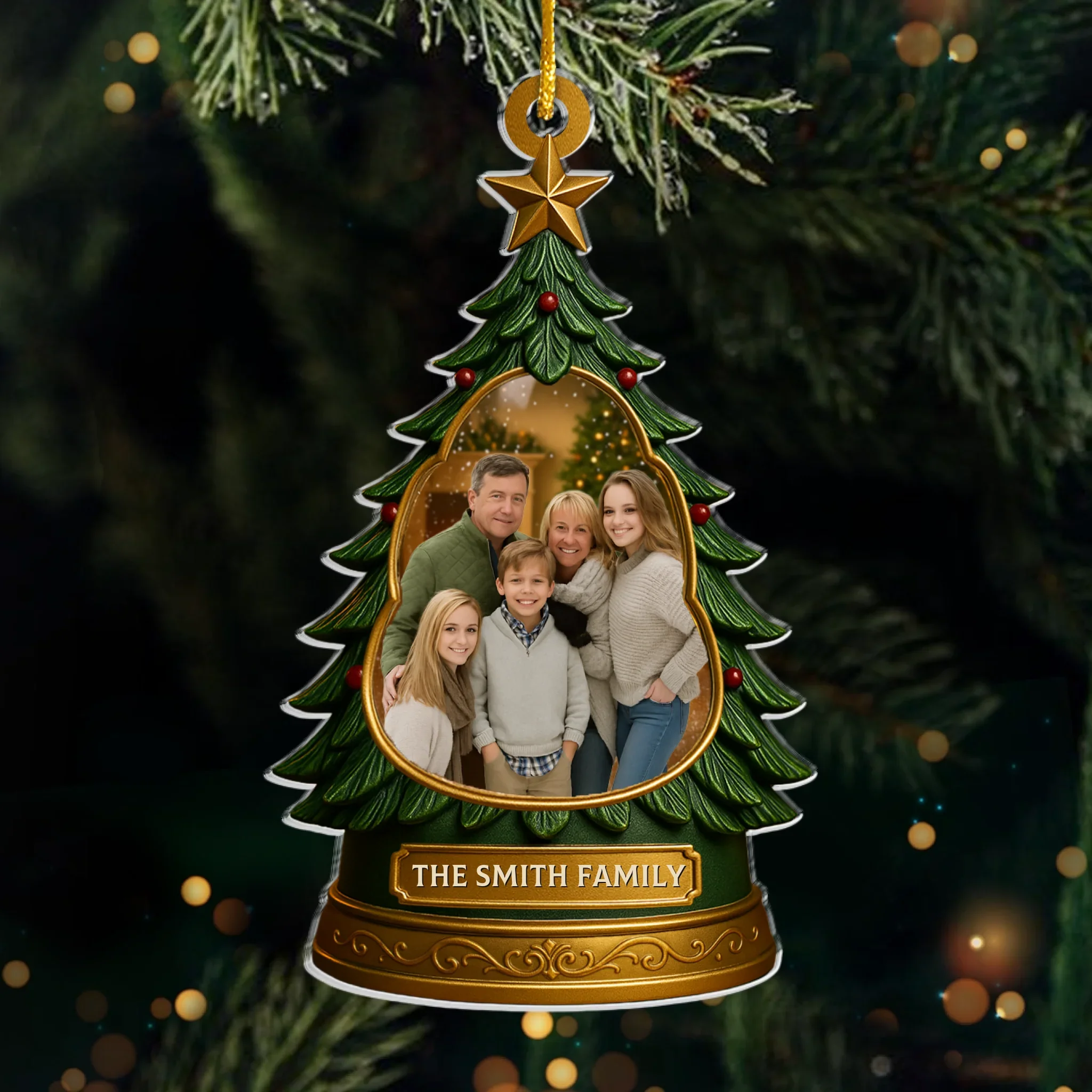 Custom Photo Acrylic Ornament - Personalized Christmas Birthday Gifts For Mom, Dad, Kids - Making Memories By The Tree - Robaser