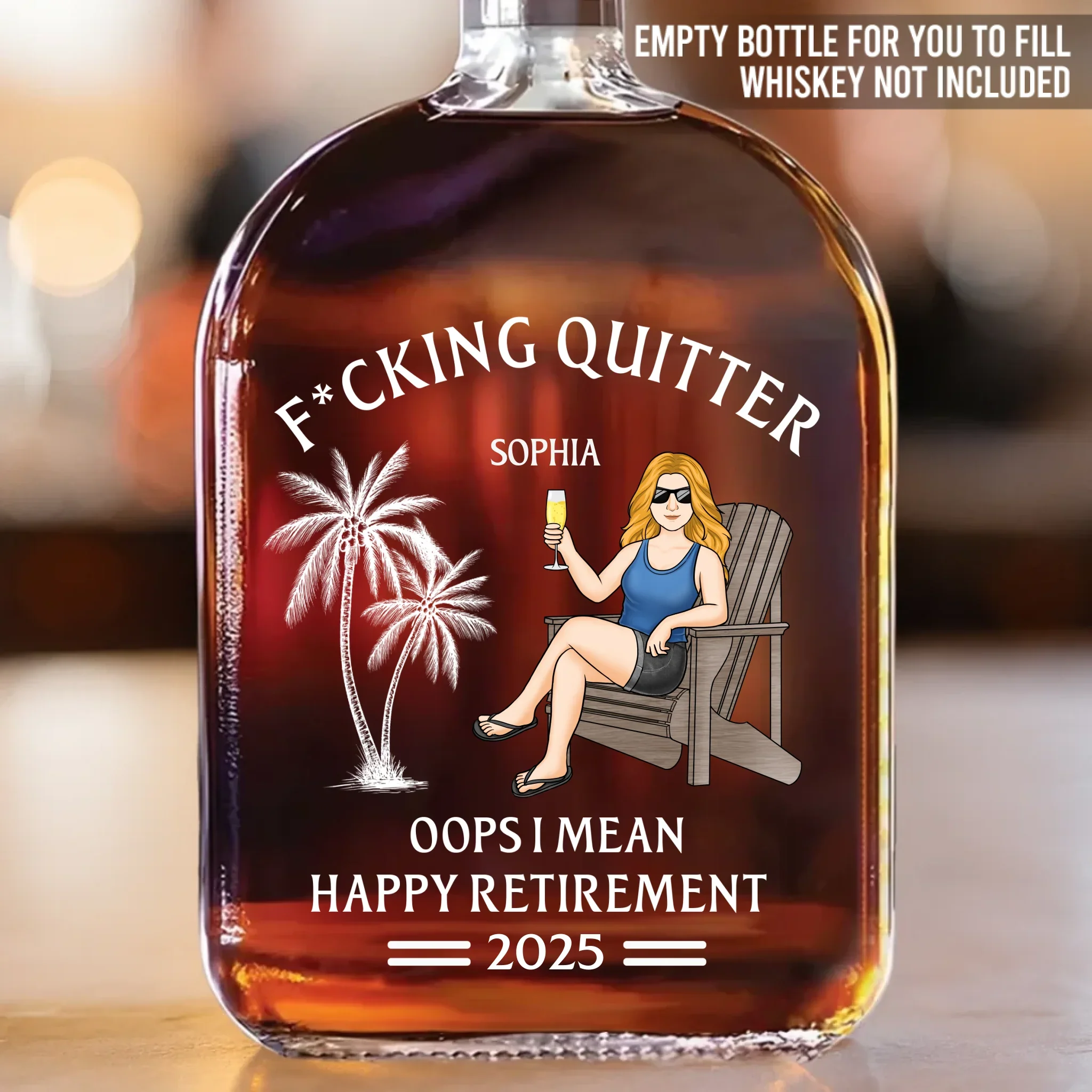 Officially Done - Coworker Personalized Custom Whiskey Bottle - Appreciation, Retirement Gift For Coworkers, Work Friends, Colleagues - Robaser