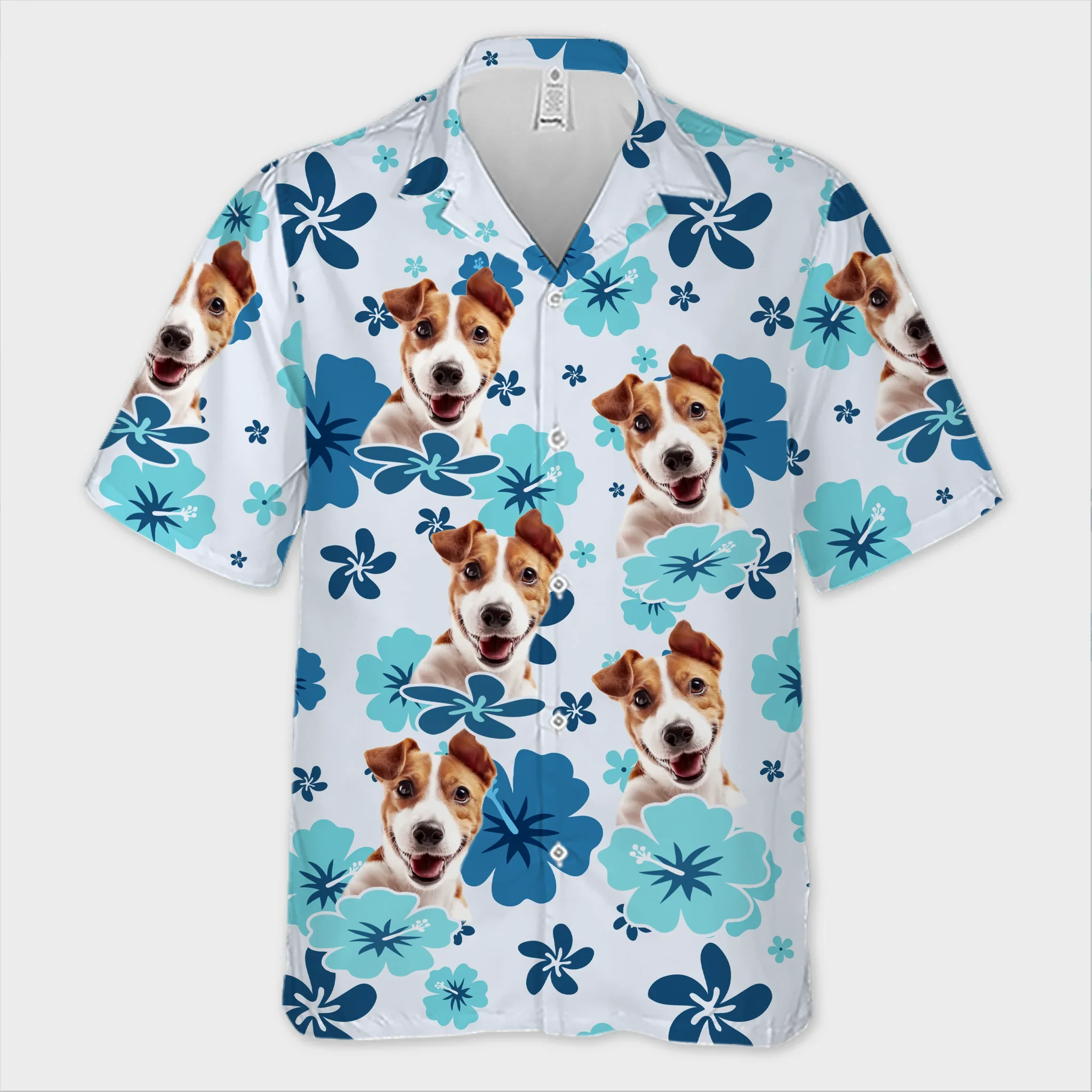 Custom Photo Unisex Tropical Hawaiian Aloha Shirt - Personalized Summer Vacation And Travel Gifts For Women And Men, Dog Cat Lovers - Furry Family Vibes - Robaser