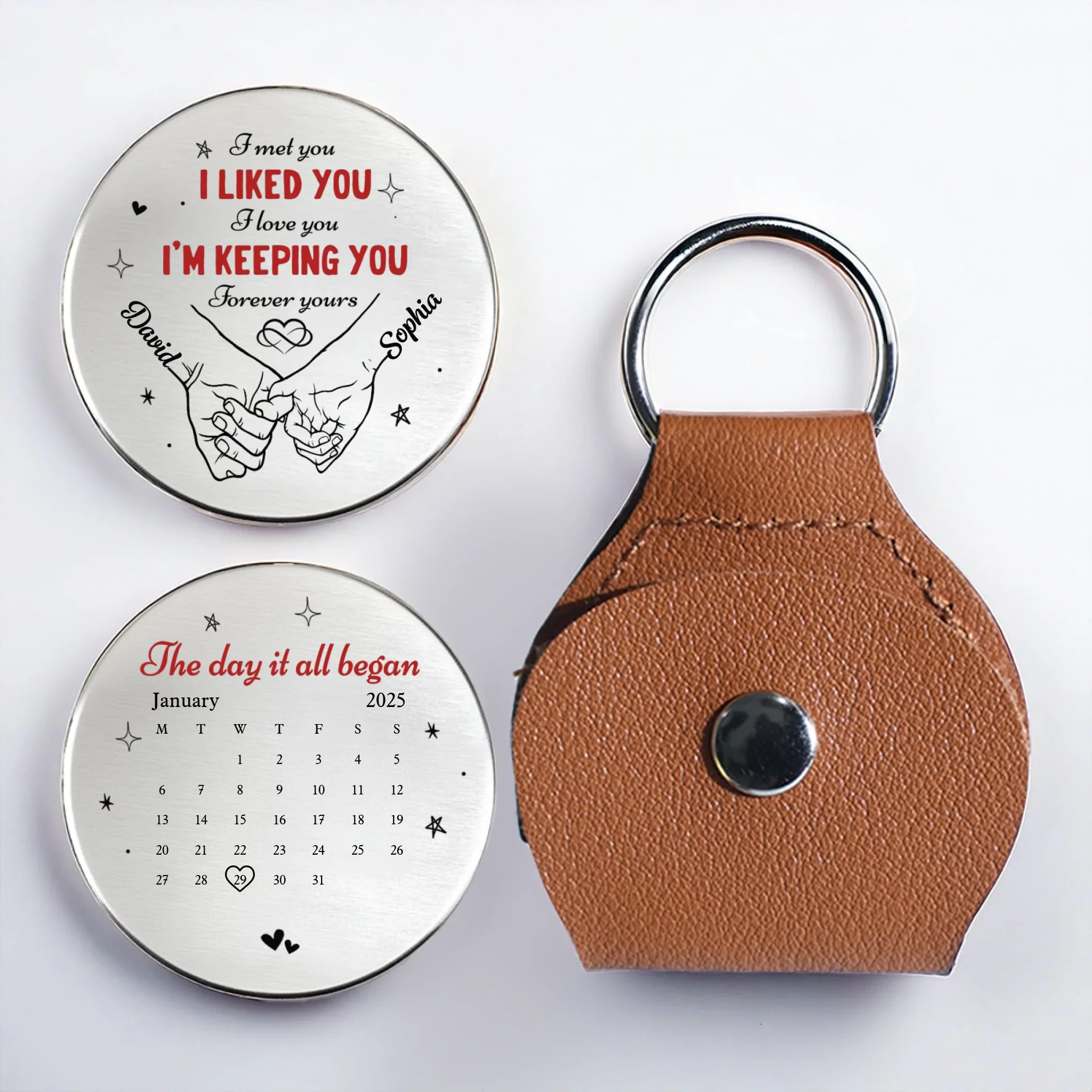 Custom Pocket Hug - Personalized Anniversary Wedding Gifts For Husband And Wife, Him And Her - Forever In My Palm - Robaser