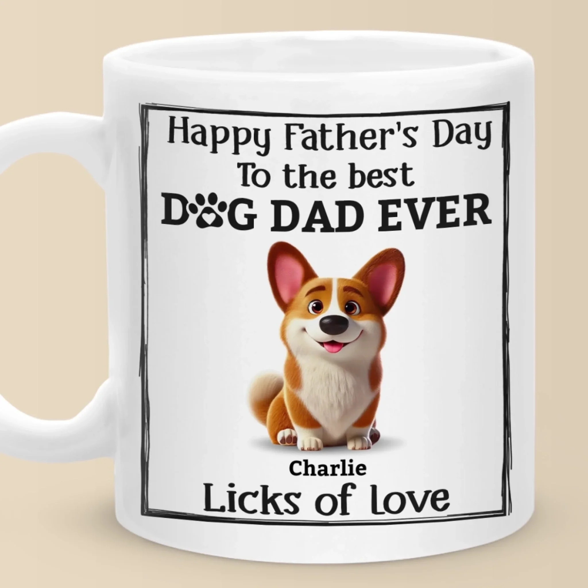 Happy Father  s Day To The Best Dog Dad Ever - Dog Personalized Custom Mug - Father's Day, Gift For Pet Owners, Pet Lovers - Robaser