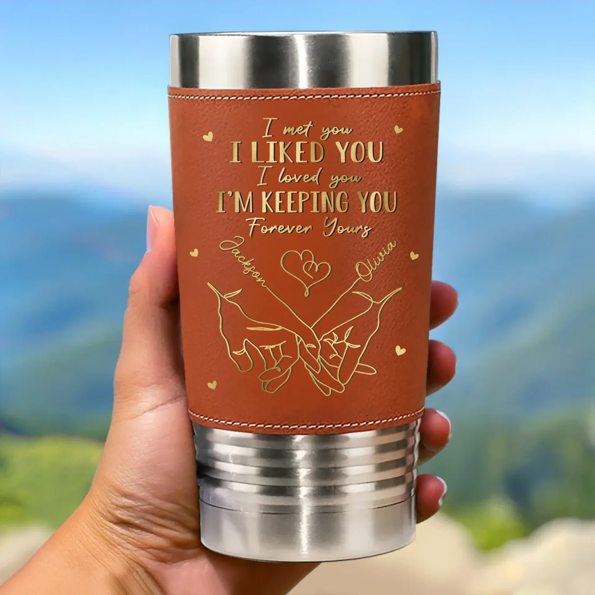 You  re The Only Tool I  ll Ever Need - Couple Personalized Custom Printed Leather Tumbler - Gift For Husband Wife, Anniversary - Robaser