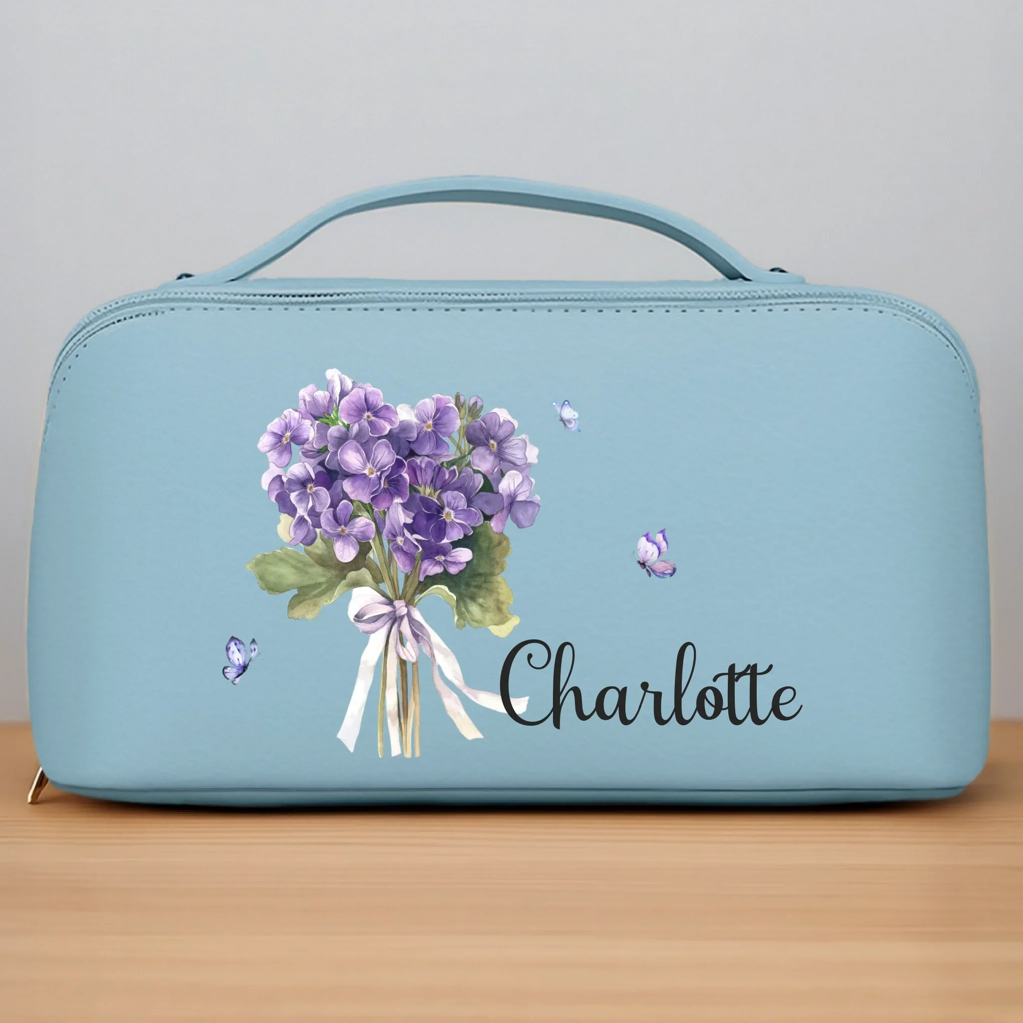 Custom PU Leather Travel Toiletry Bag - Personalized Birthday Gifts For Women, Besties, Sisters, BFF, Yourself - Love The Person You Are - Robaser