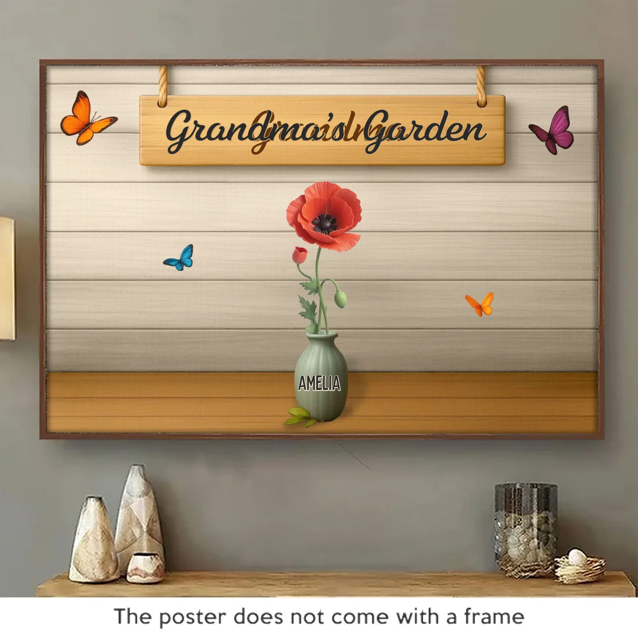 My Garden Of Joy - Family Personalized Custom Horizontal Poster - Mother's Day, Gift For Mom, Grandma - Robaser