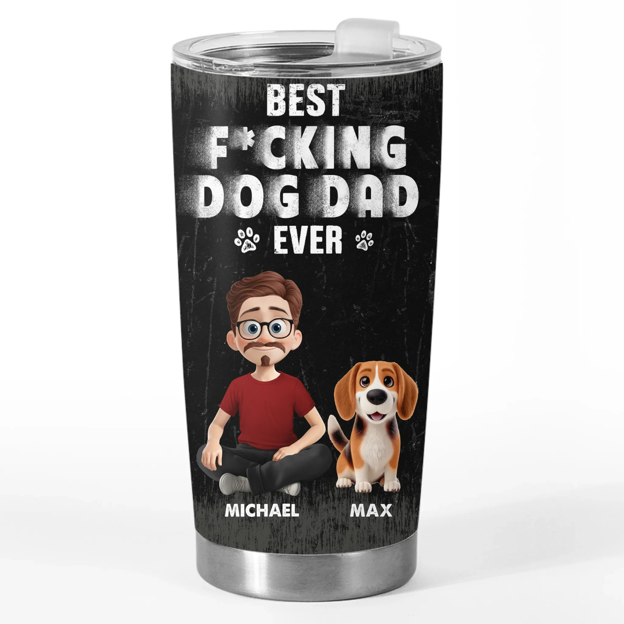Best Dad Ever - Dog Personalized Custom Tumbler - Father's Day,  Gift For Dad, Pet Owners, Pet Lovers - Robaser