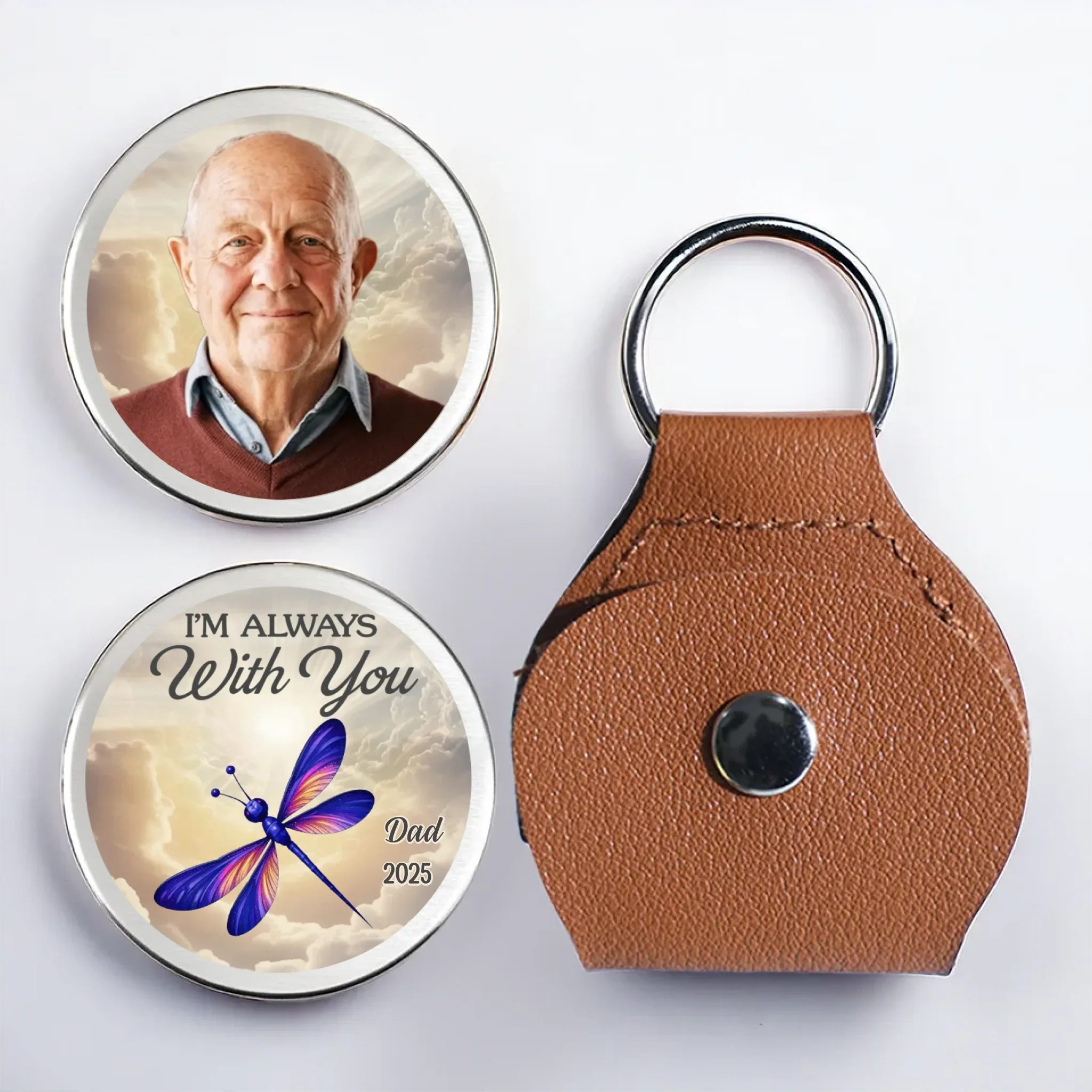 Custom Photo Cardinal Pocket Hug - Personalized Memorial Sympathy Gifts For Loss Of Mom, Dad - Still Beside Me - Robaser