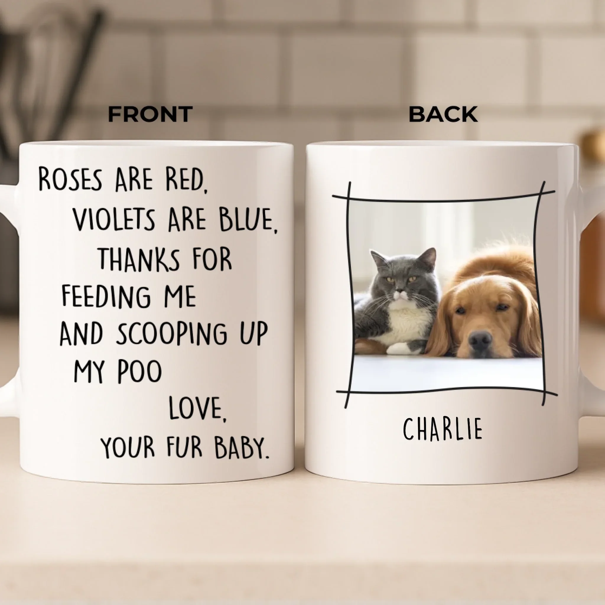 Custom Photo Mug - Personalized Christmas Birthday Gifts For Dog Cat Lovers, Dog Dad And Mom, Cat Owners - Your Daily Chore Reminder - Robaser