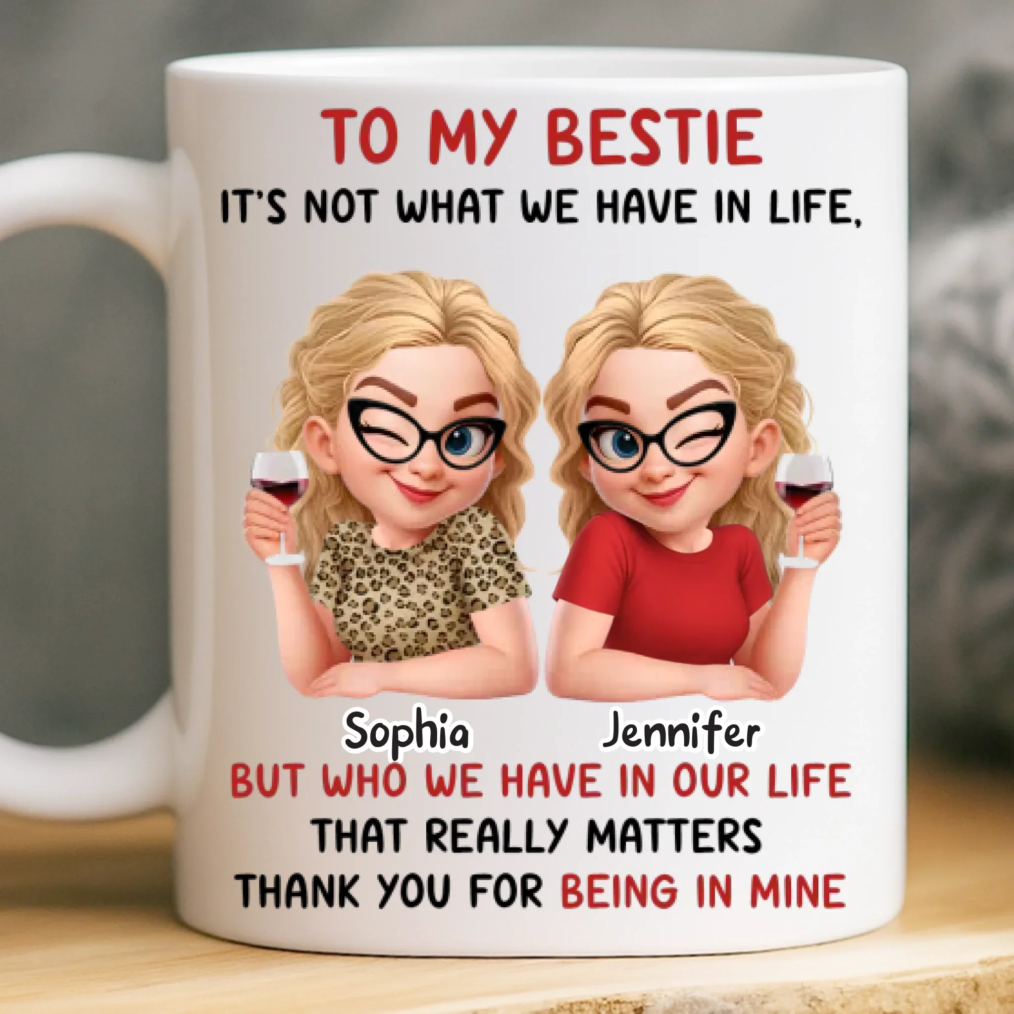 Custom Mug - Personalized Best Friend Birthday Gifts For Women, Besties, Sisters, BFF - Better Together Always - Robaser