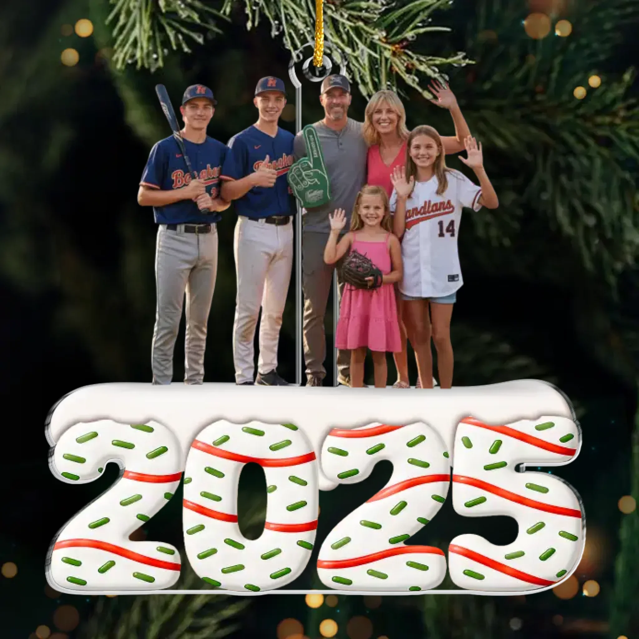 Custom Photo Acrylic Ornament - Personalized Christmas Birthday Baseball Gifts For Baseball Lovers, Sports Fans, Sports Lovers - Our Home Run Squad - Robaser