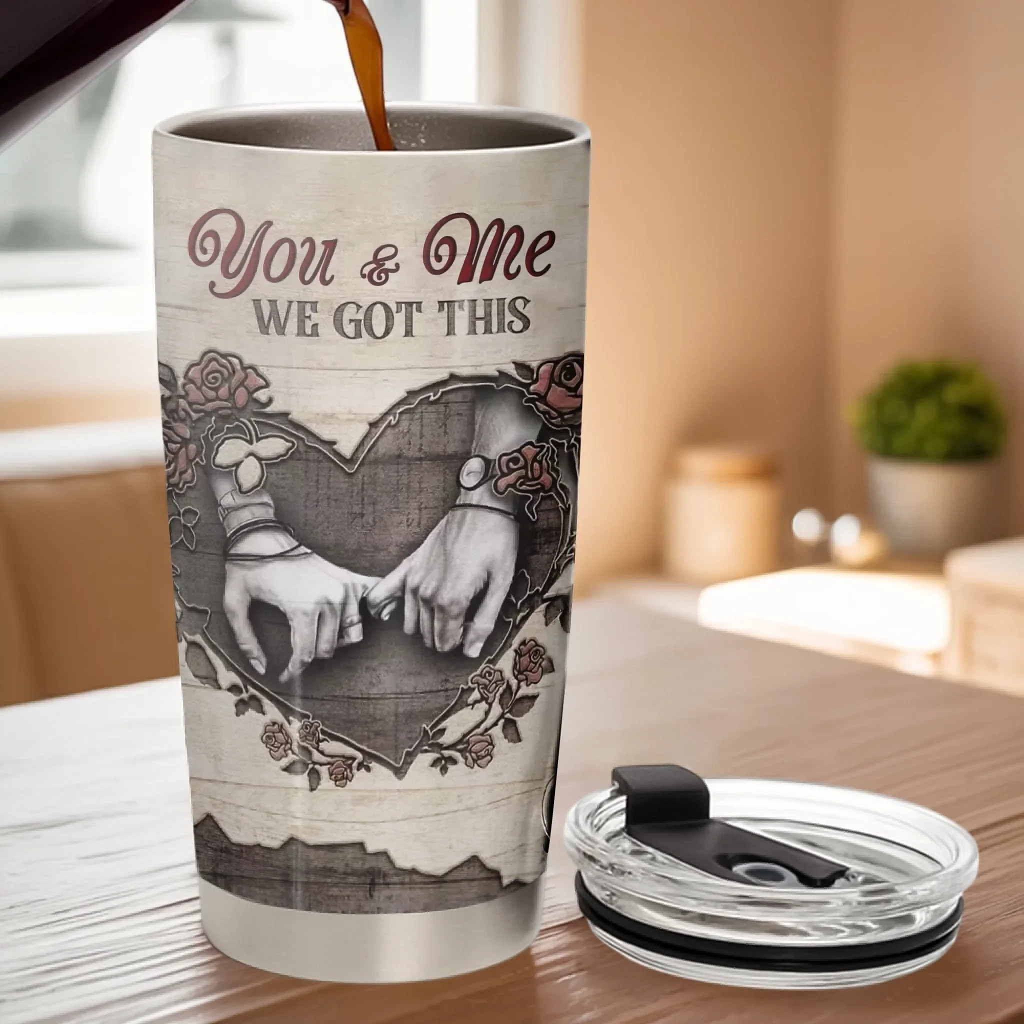 Tumbler - Anniversary Wedding Gifts For Husband And Wife, Him And Her - You And Me We Got This - Robaser