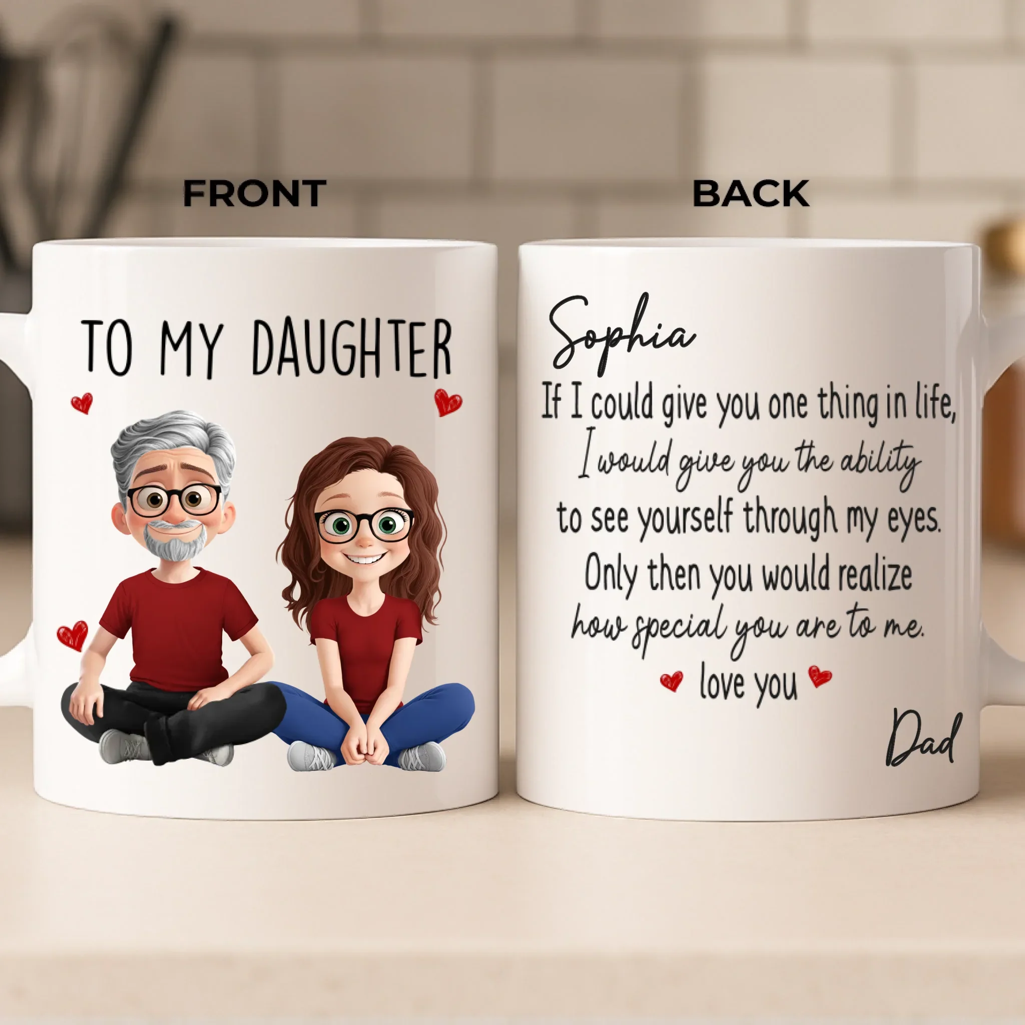 Custom Mug - Personalized Birthday Gifts For Mom, Dad, Son, Daughter - Proud Of You Every Day - Robaser