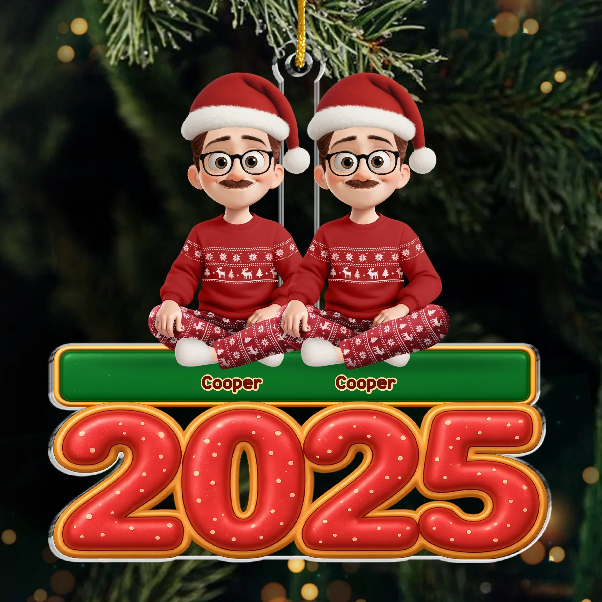 Custom Acrylic Ornament - Personalized Christmas Birthday Gifts For Family, Dog Cat Lovers - New Year, Same Goofy Crew - Robaser