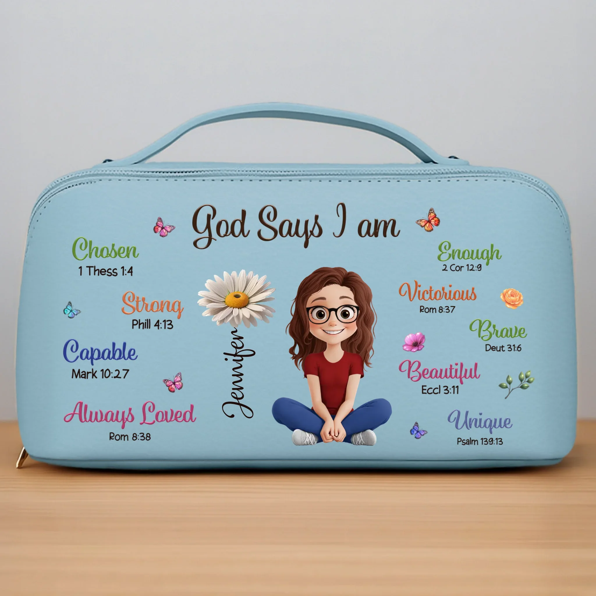 Custom PU Leather Travel Toiletry Bag - Personalized Birthday Gifts For Women, Besties, Sisters, BFF, Yourself - Ready To Go Anywhere - Robaser