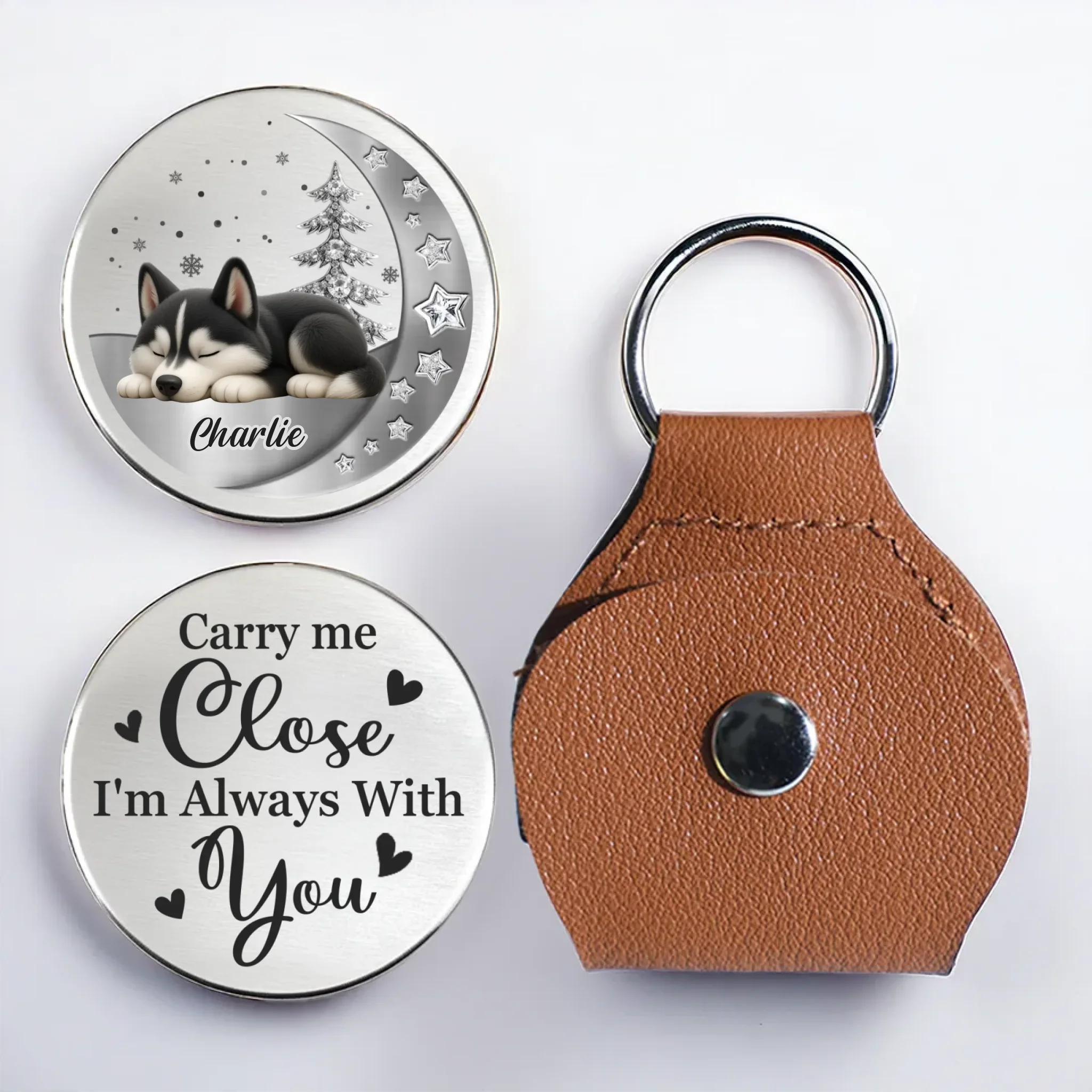 Custom Pocket Hug - Personalized Pet Christmas Memorial Sympathy Gifts For Dogs, Cats - Love Lives Beyond The Pawprints - Robaser