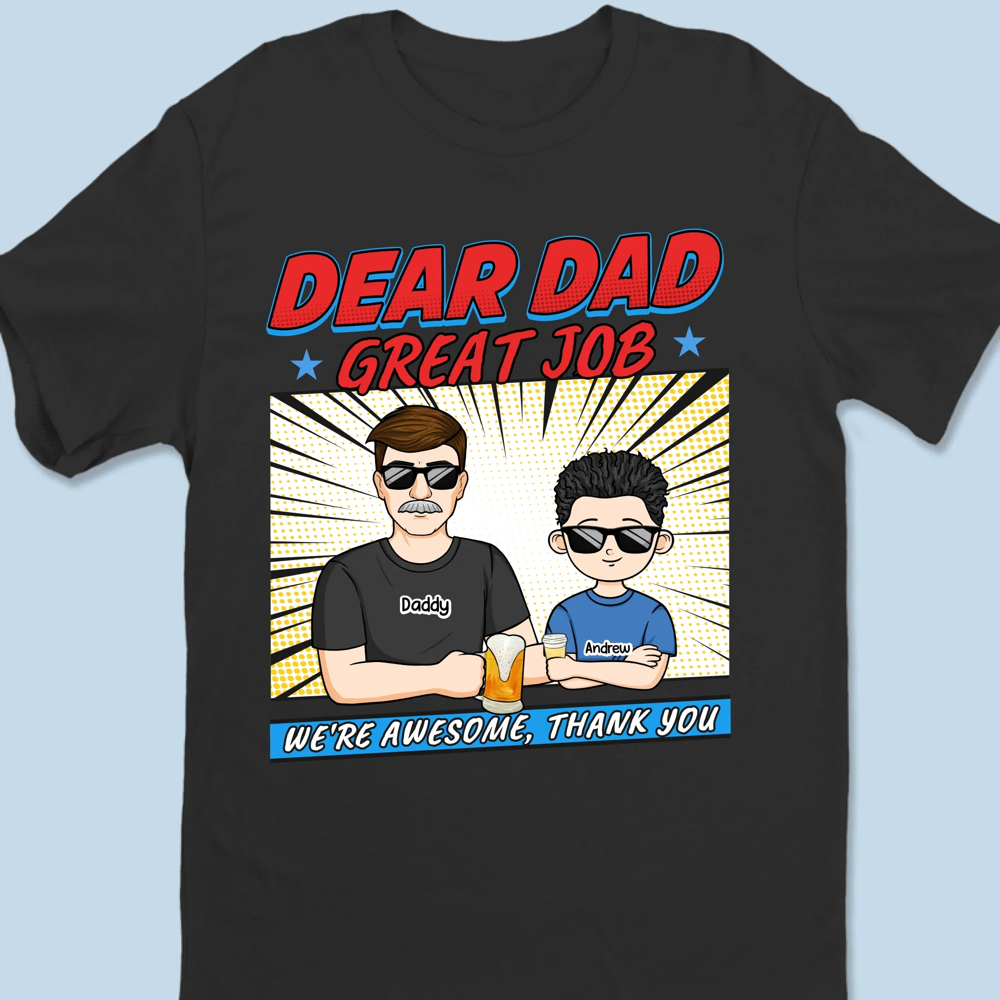 Cheers To You, Dad - Family Personalized Custom Unisex T-shirt, Premium T-shirt, Hoodie - Father's Day, Gift For Dad, Grandpa - Robaser