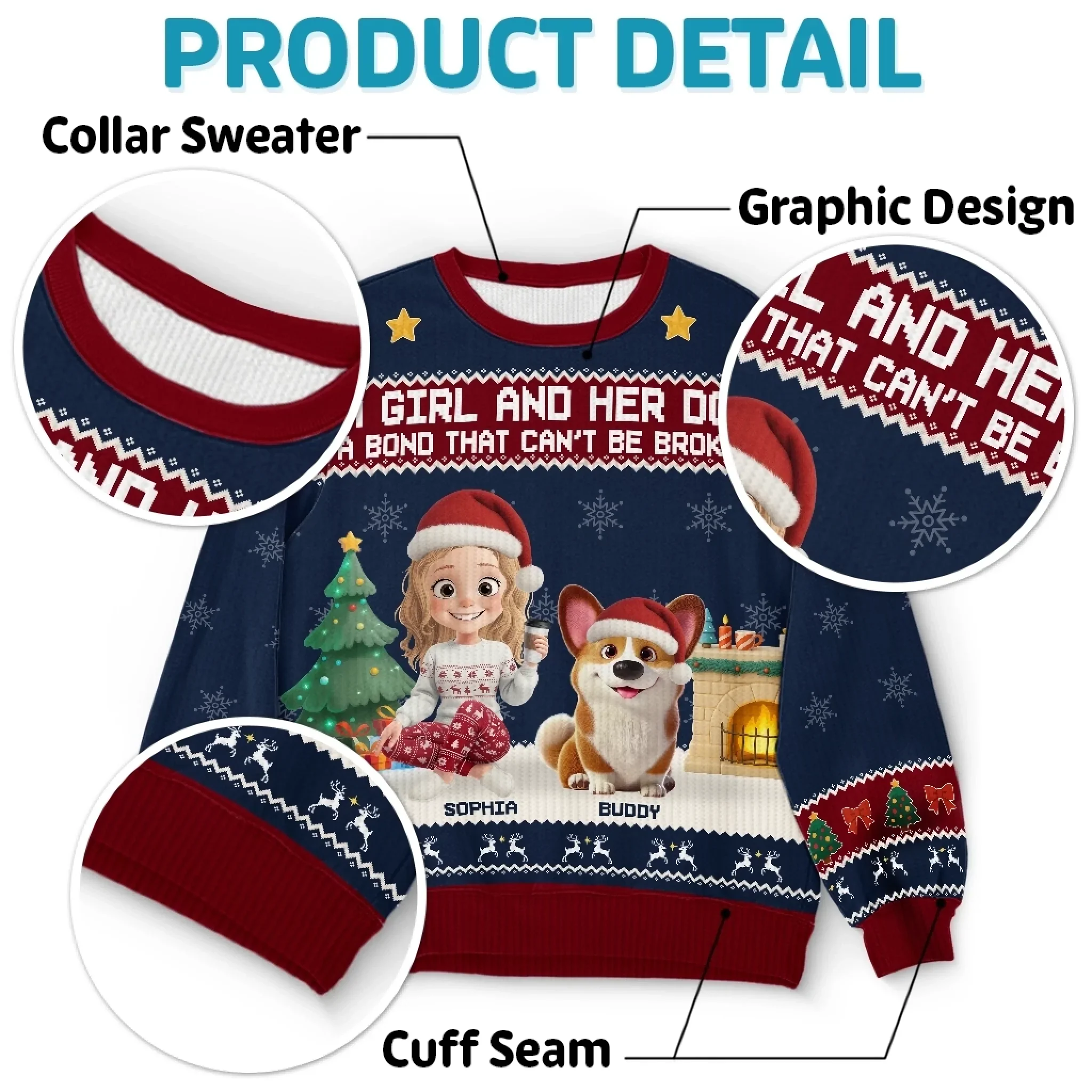 Custom Unisex Ugly Sweatshirt - Personalized  Christmas Birthday Gifts For Dog Cat Lovers, Dog Dad And Mom, Cat Owners - Forever My Fur Family - Robaser